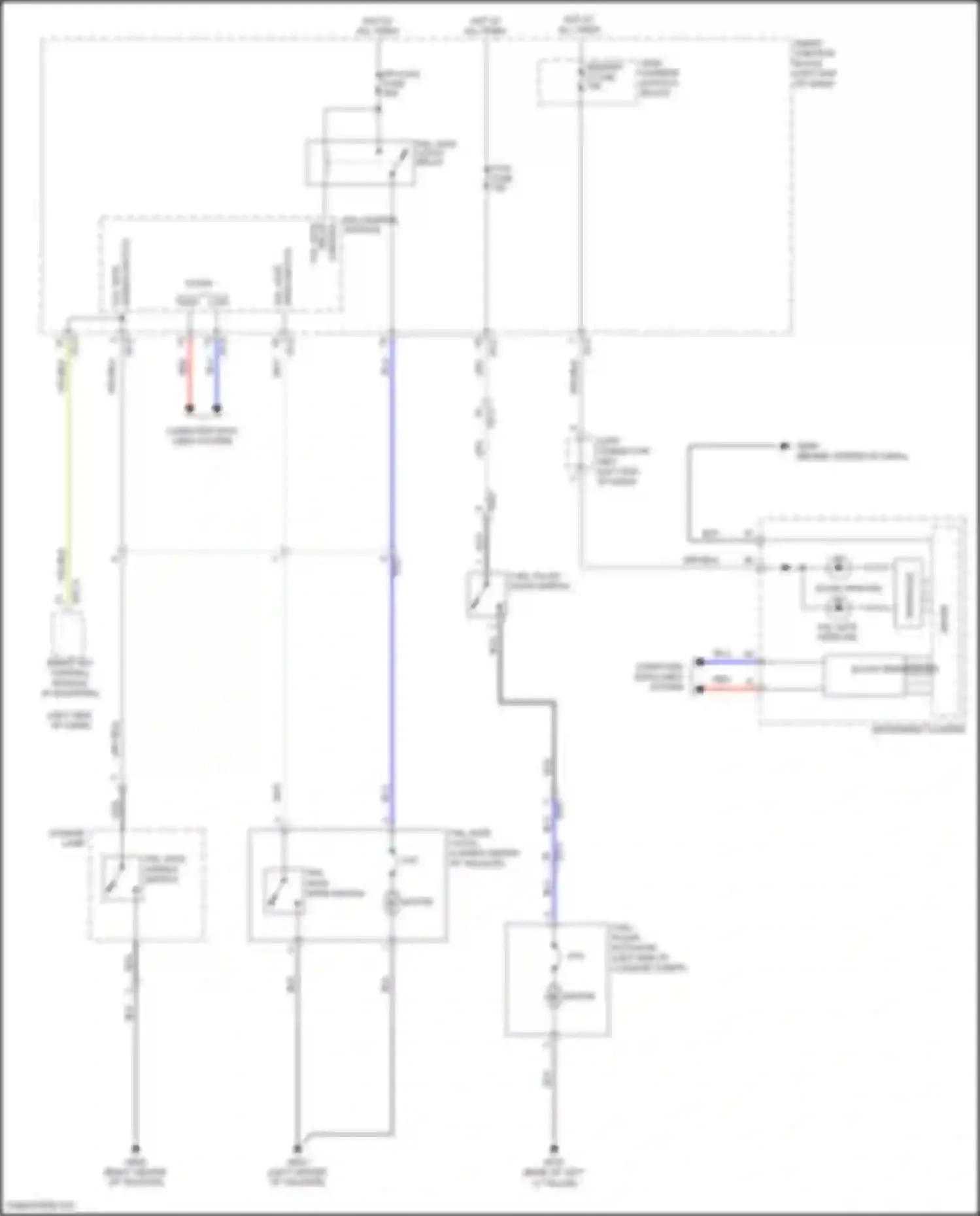 Grand Santa Fe Hyundai III facelift (2015-2018): Trunk & fuel door release circuit