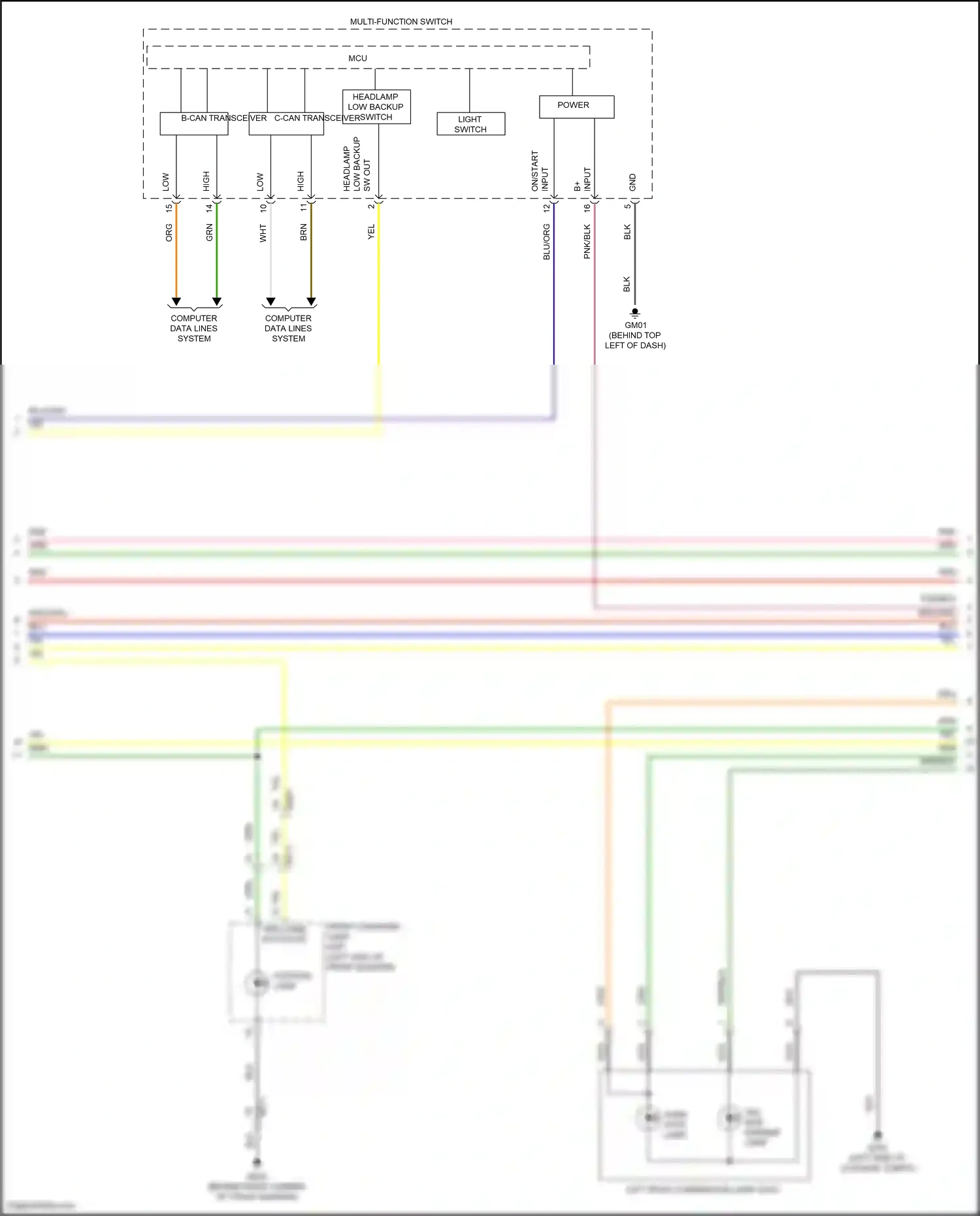 Wiring diagram multi- function switch for Hyundai IONIQ 5 I (2021-2024) (3 of 11)