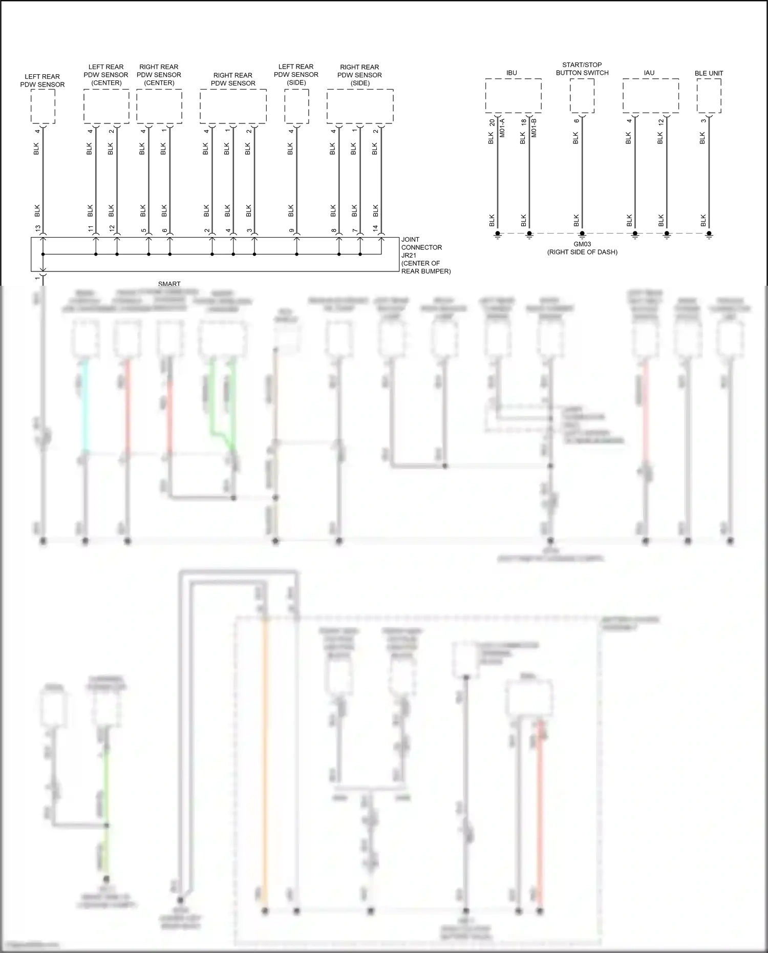 Wiring diagram start/stop button switch for Hyundai IONIQ 5 I (2021-2024) (3 of 7)