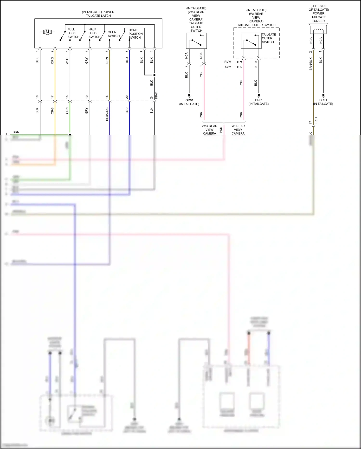 Wiring diagram tailgate outer switch for Hyundai IONIQ 5 I (2021-2024) (6 of 9)