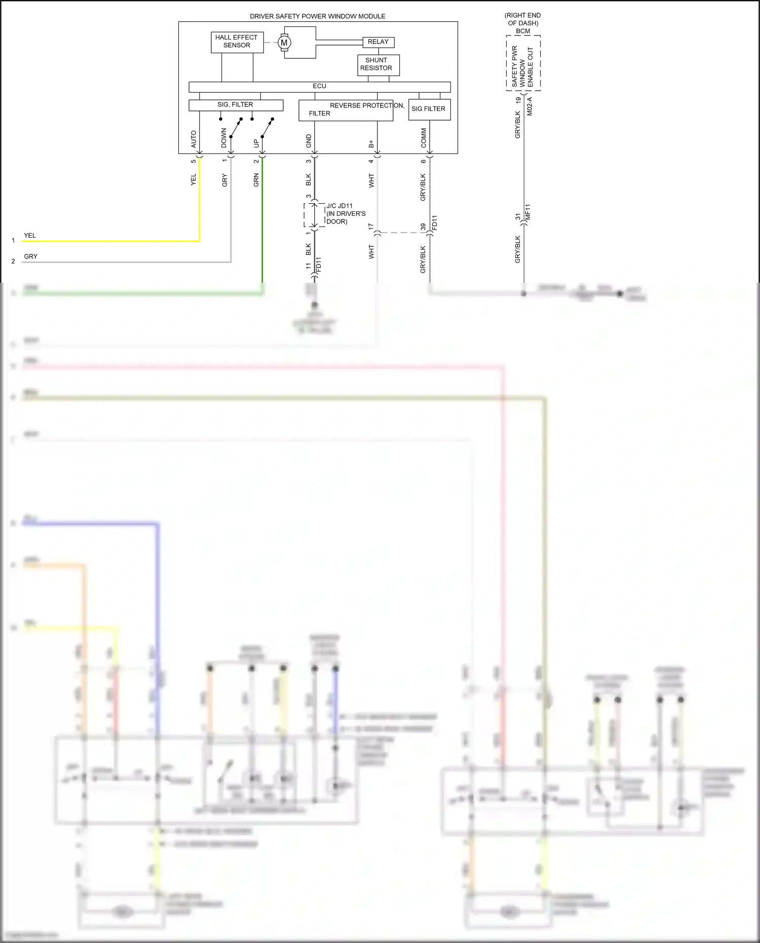 Hyundai IONIQ I (2016-2024) hall effect sensor wiring diagram  (1 of 2)