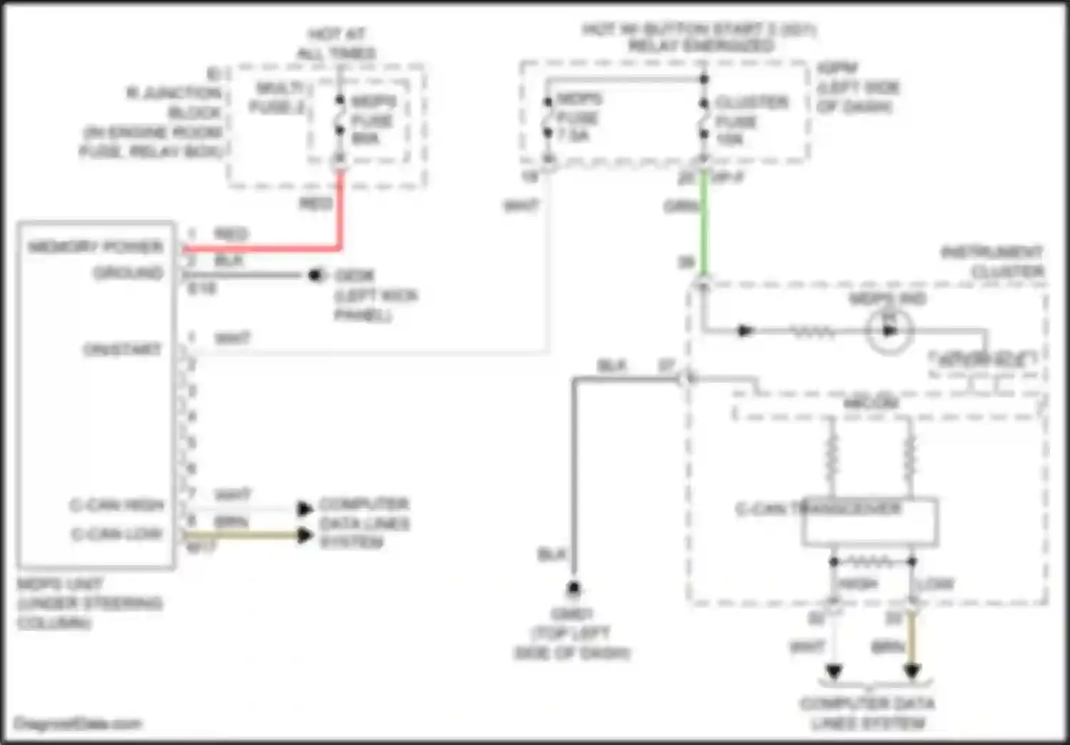 Wiring diagram memory power for Hyundai IONIQ I (2016-2024) (23 of 28)