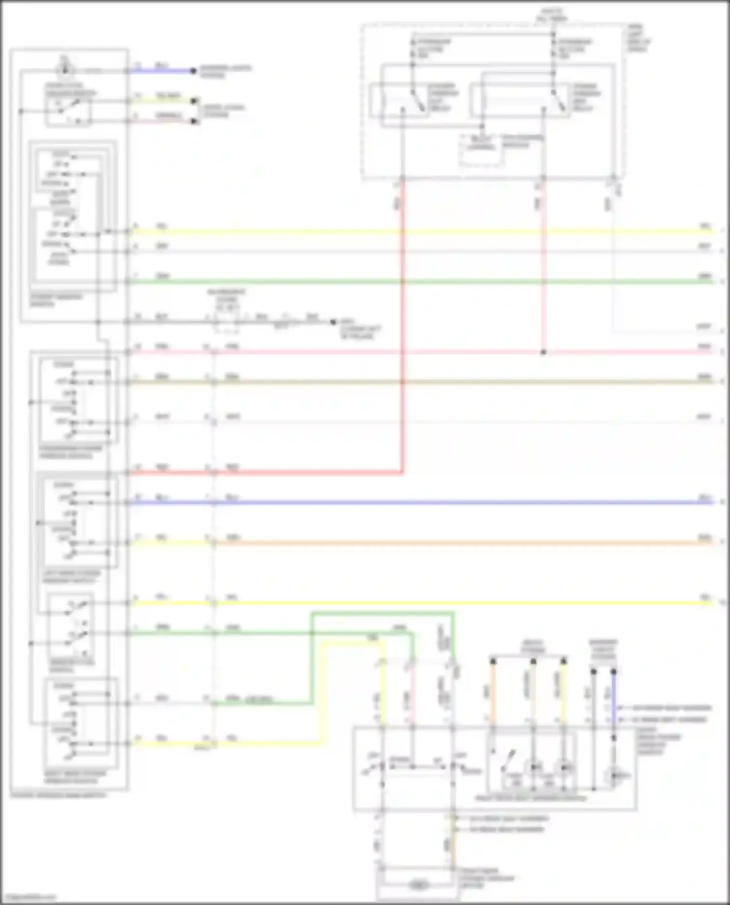 Wiring diagram power window switch for Hyundai IONIQ I (2016-2024) (1 of 2)