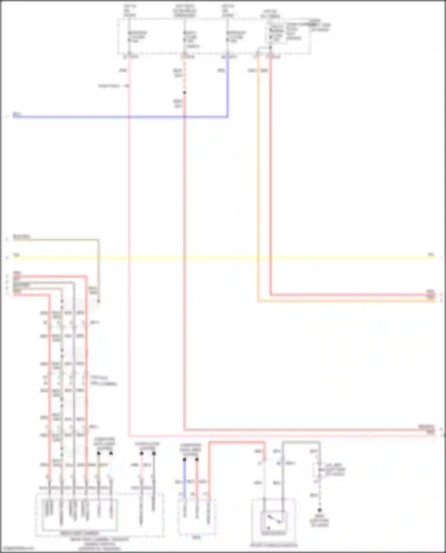 Wiring diagram rear view camera, tailgate handle switch for Hyundai IONIQ I (2016-2024) (3 of 13)