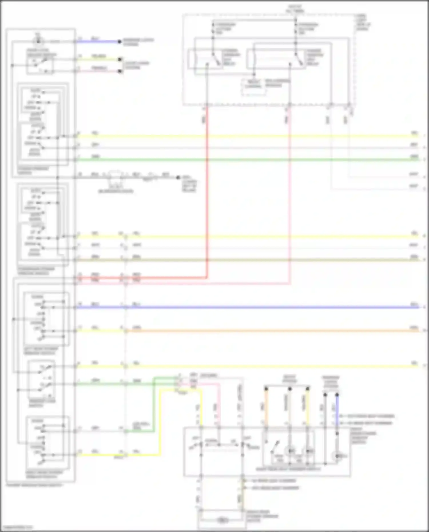 Wiring diagram right rear power window switch for Hyundai IONIQ I (2016-2024) (9 of 12)
