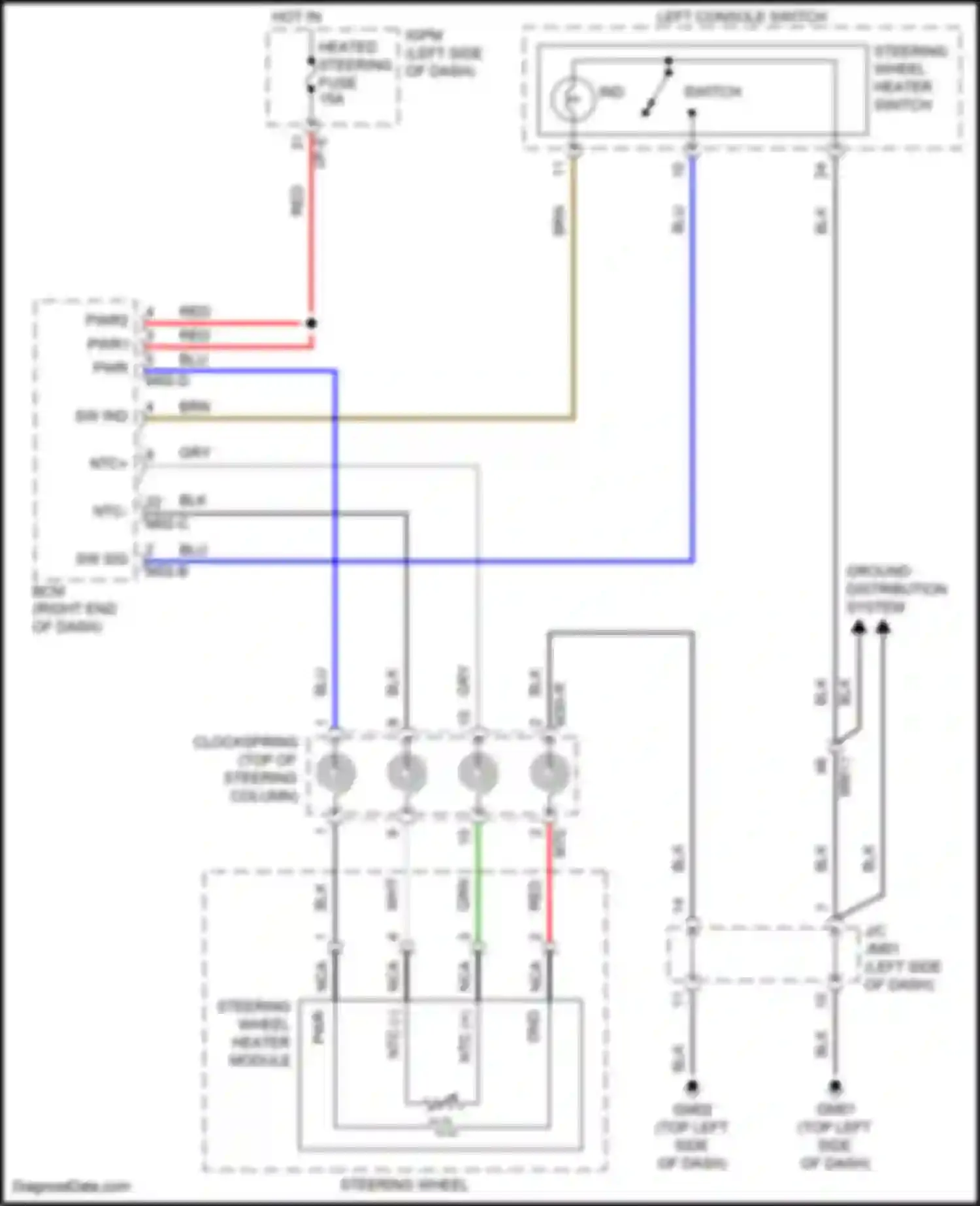 Wiring diagram steering wheel heater module for Hyundai IONIQ I (2016-2024) (4 of 5)