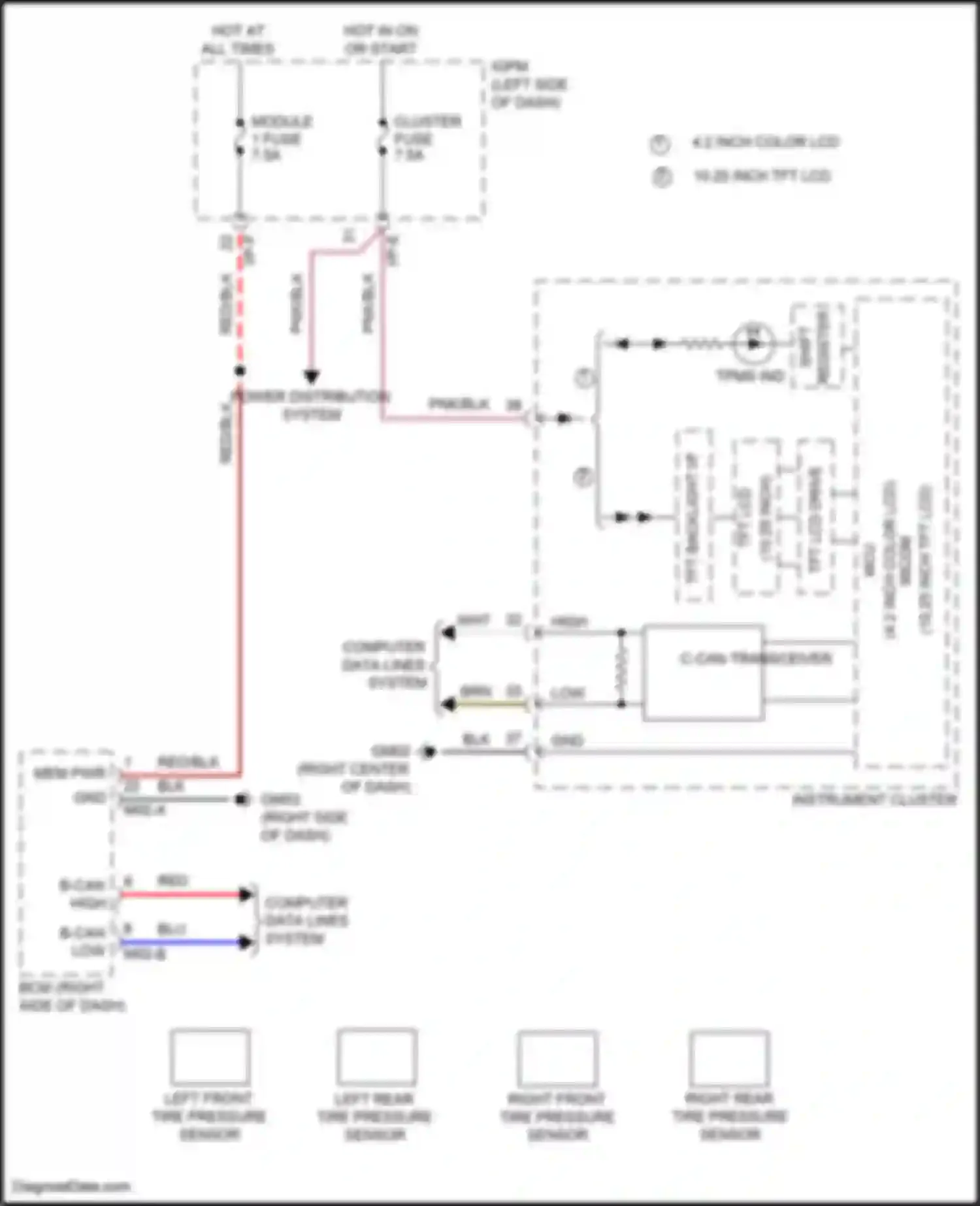Kona Hyundai I facelift (2020-2024): Tire pressure monitoring circuit