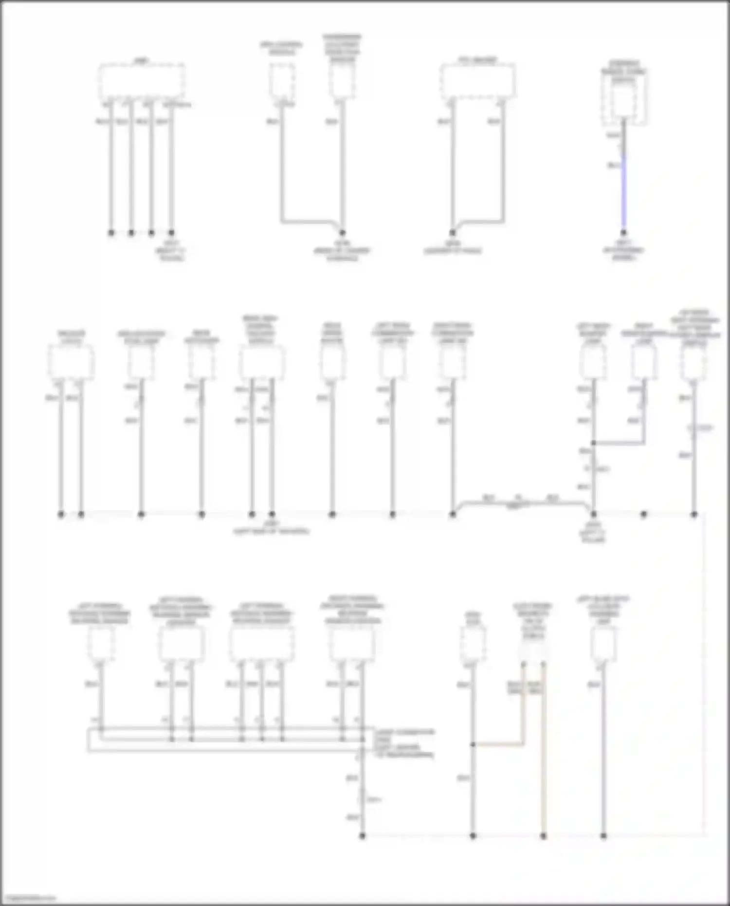 Wiring diagram left rear power window switch for Hyundai Kona I facelift (2020-2024) (1 of 4)