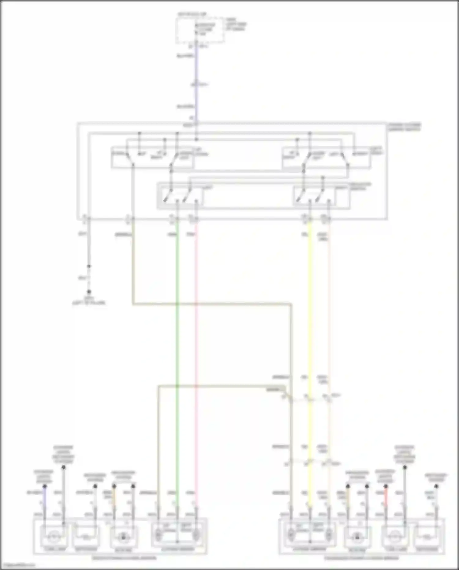 Wiring diagram left/ right up/ down for Hyundai Kona I facelift (2020-2024) (1 of 1)