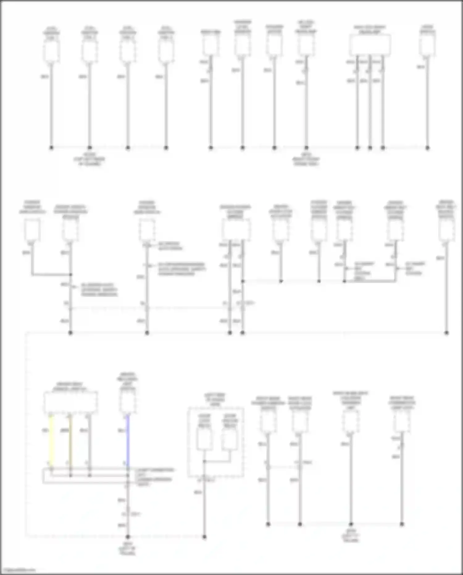 Wiring diagram right rear power window switch for Hyundai Kona I facelift (2020-2024) (1 of 4)