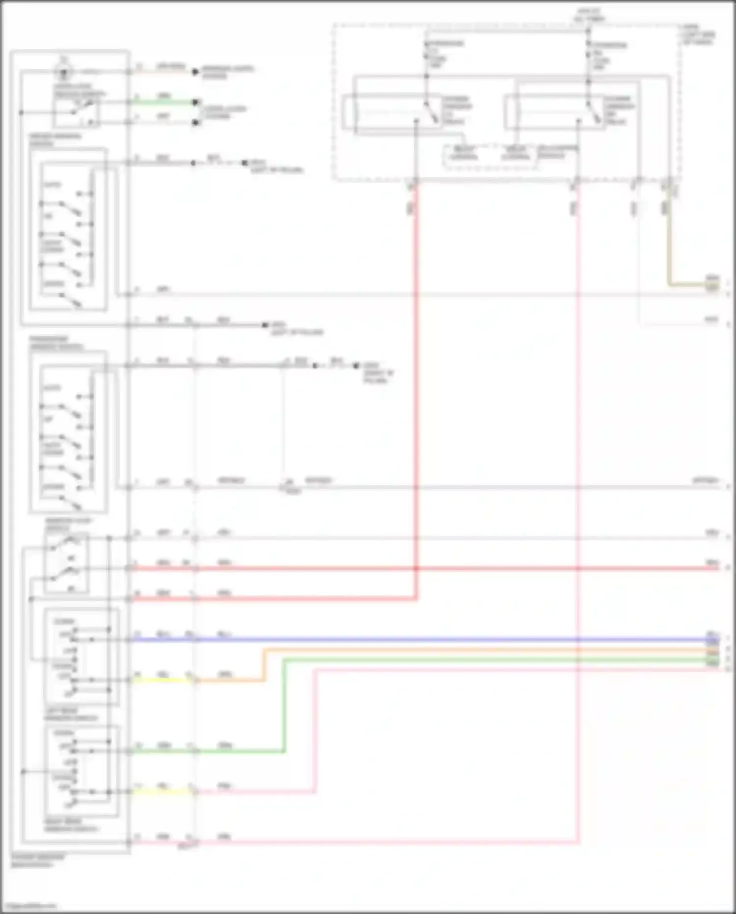 Wiring diagram window lock switch for Hyundai Kona I facelift (2020-2024) (3 of 3)