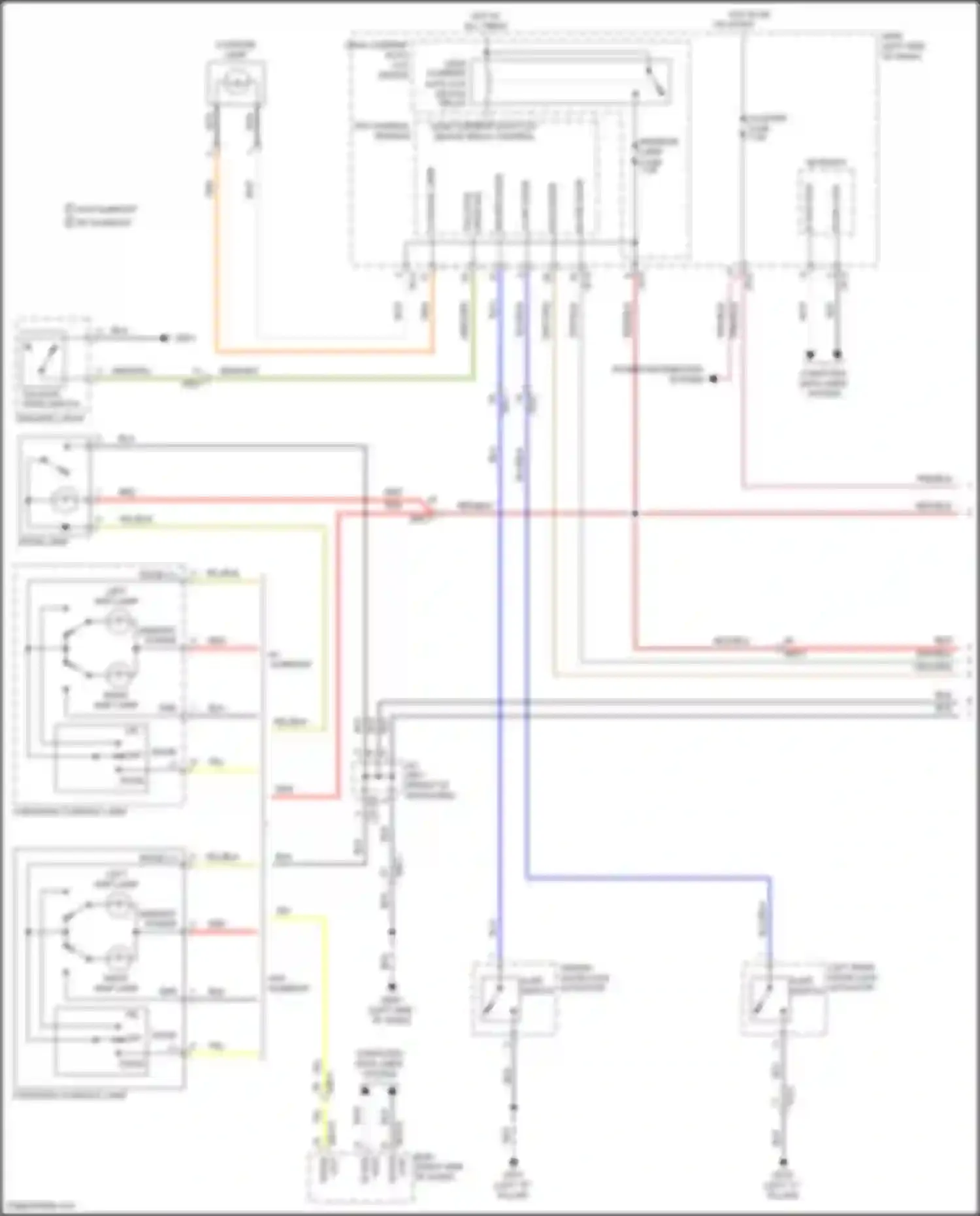 Kona Hyundai I (2017-2021): Courtesy lamps circuit (1 of 2)