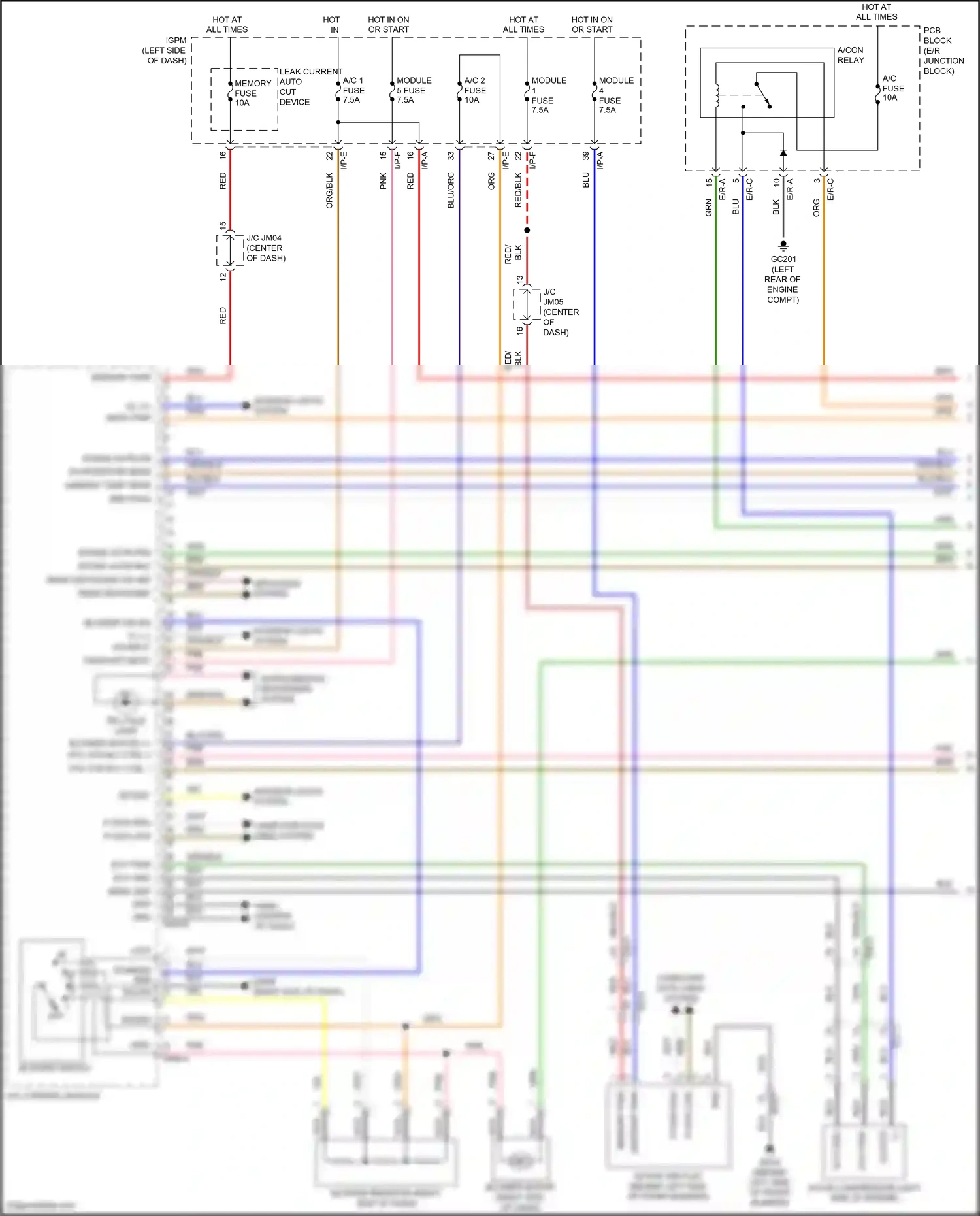 Wiring diagram blower switch for Hyundai Kona I (2017-2021) (1 of 1)