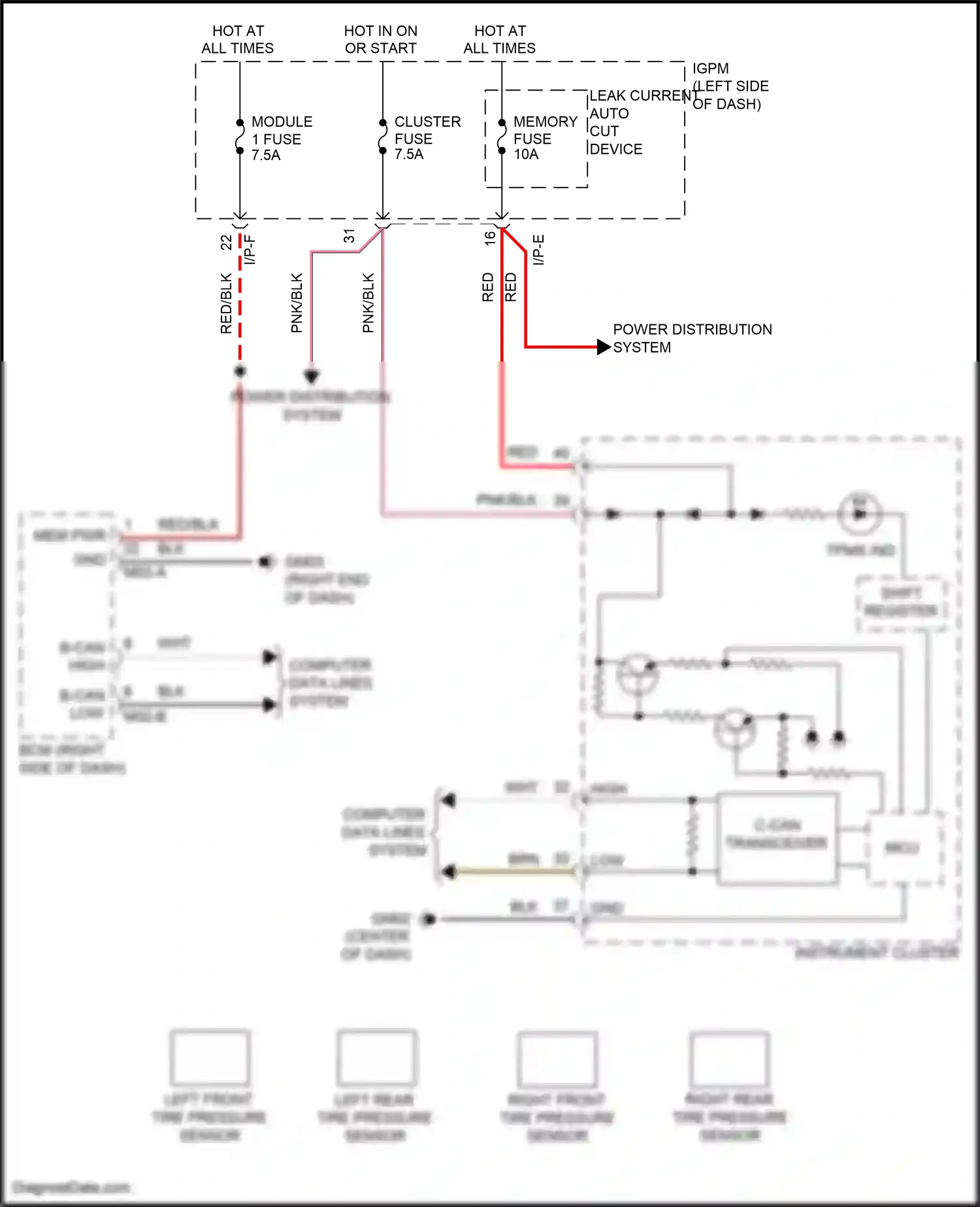 Wiring diagram computer data lines system for Hyundai Kona I (2017-2021) (10 of 66)