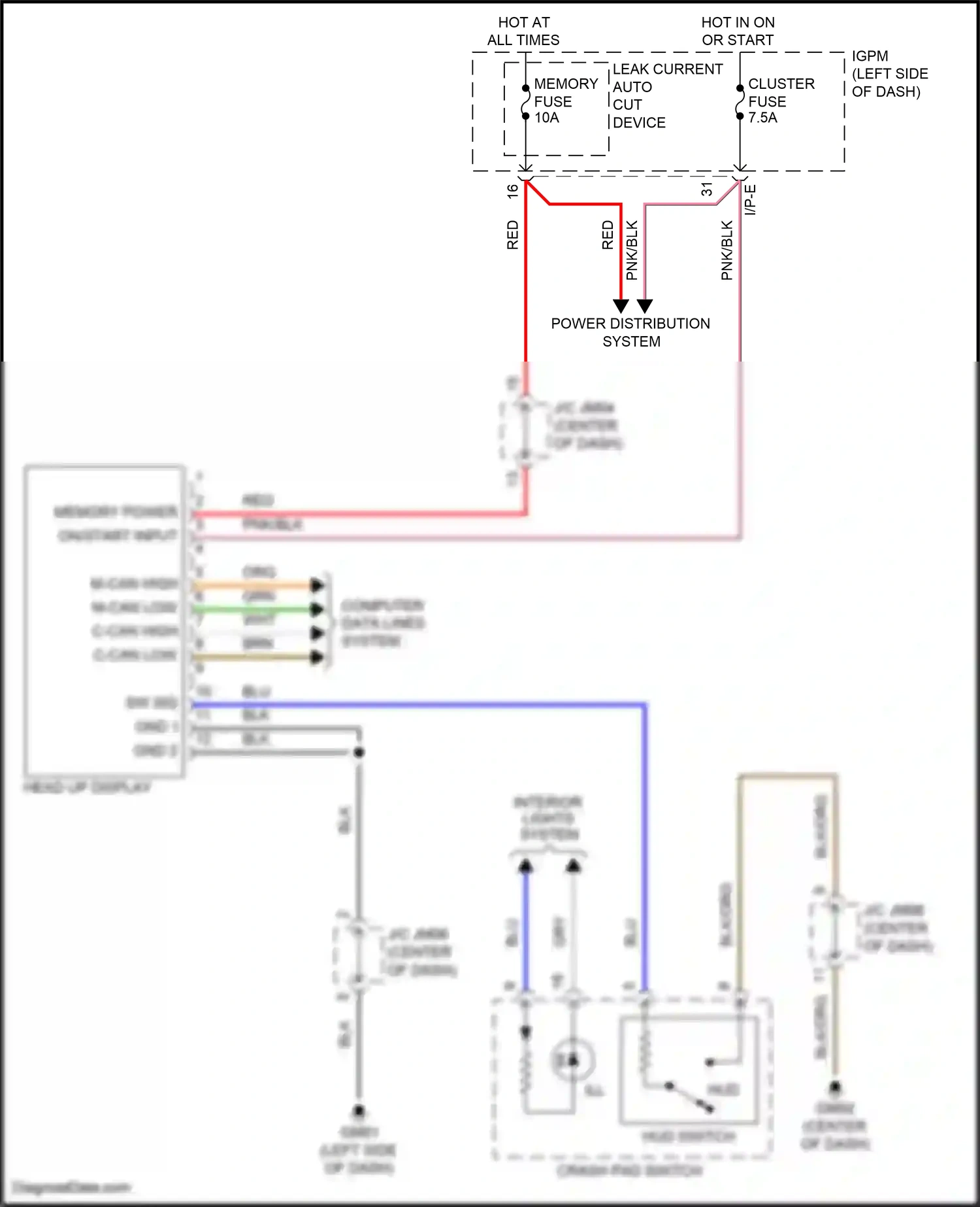 Wiring diagram computer data lines system for Hyundai Kona I (2017-2021) (25 of 66)