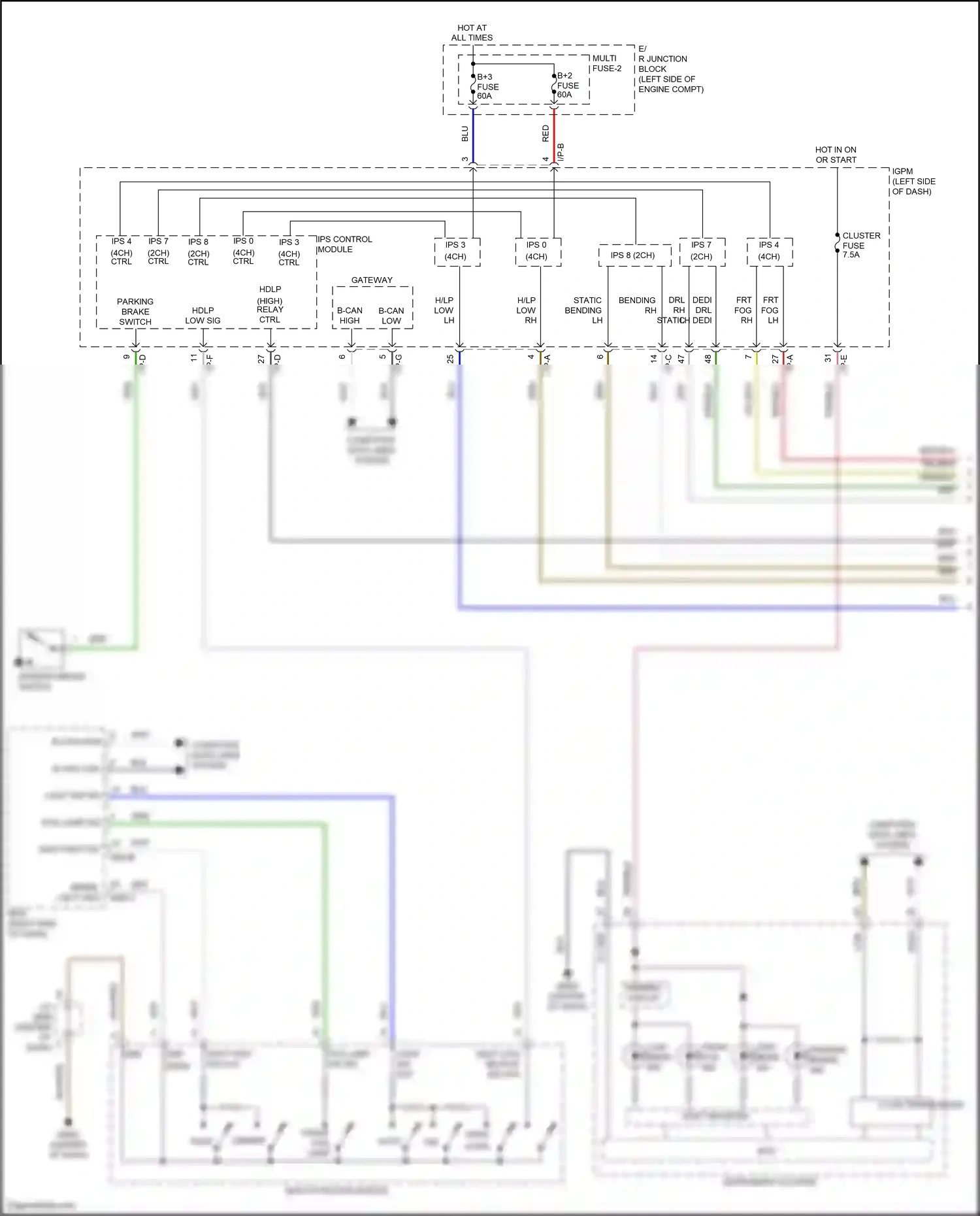Wiring diagram computer data lines system for Hyundai Kona I (2017-2021) (13 of 66)