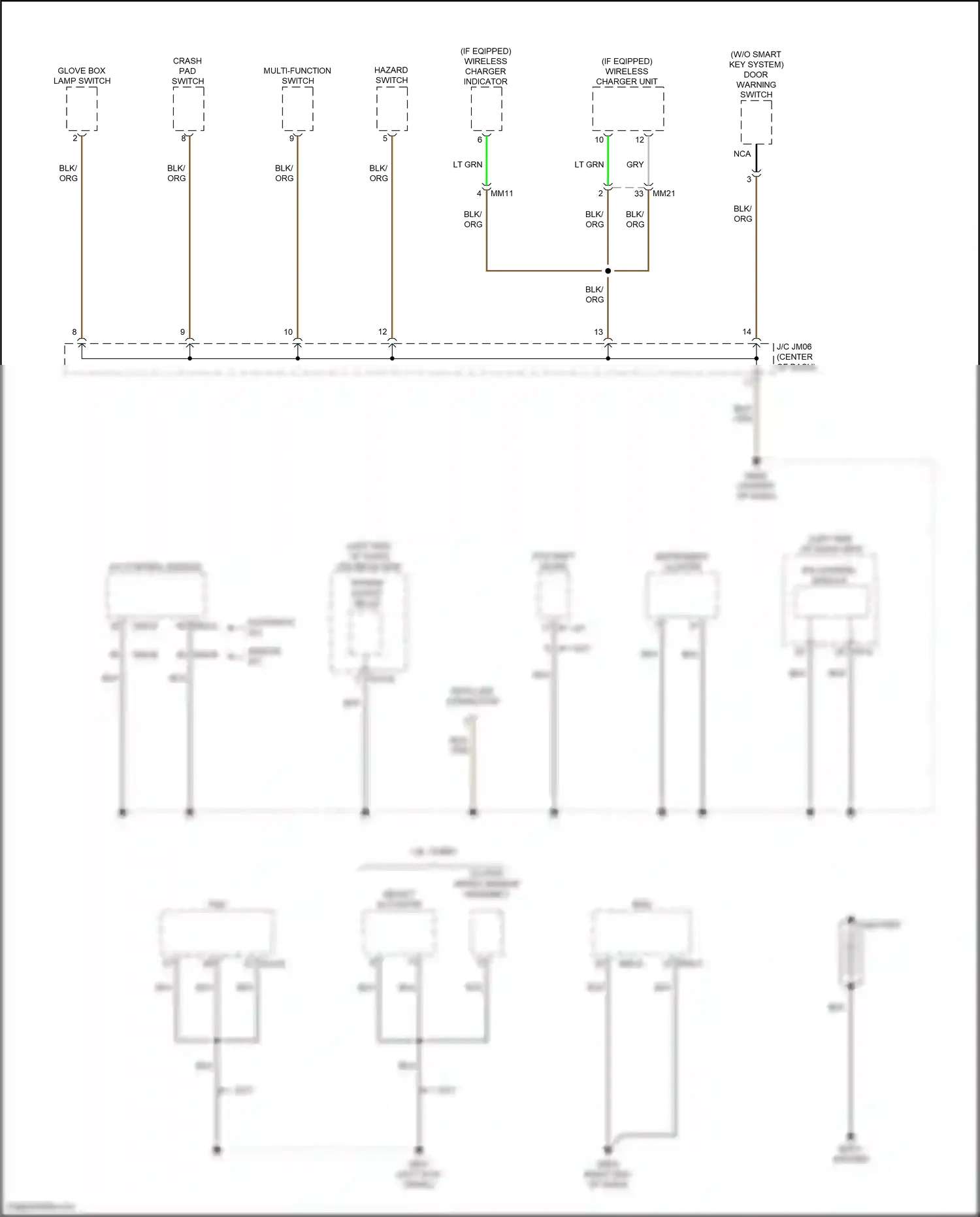 Wiring diagram hazard switch for Hyundai Kona I (2017-2021) (2 of 6)