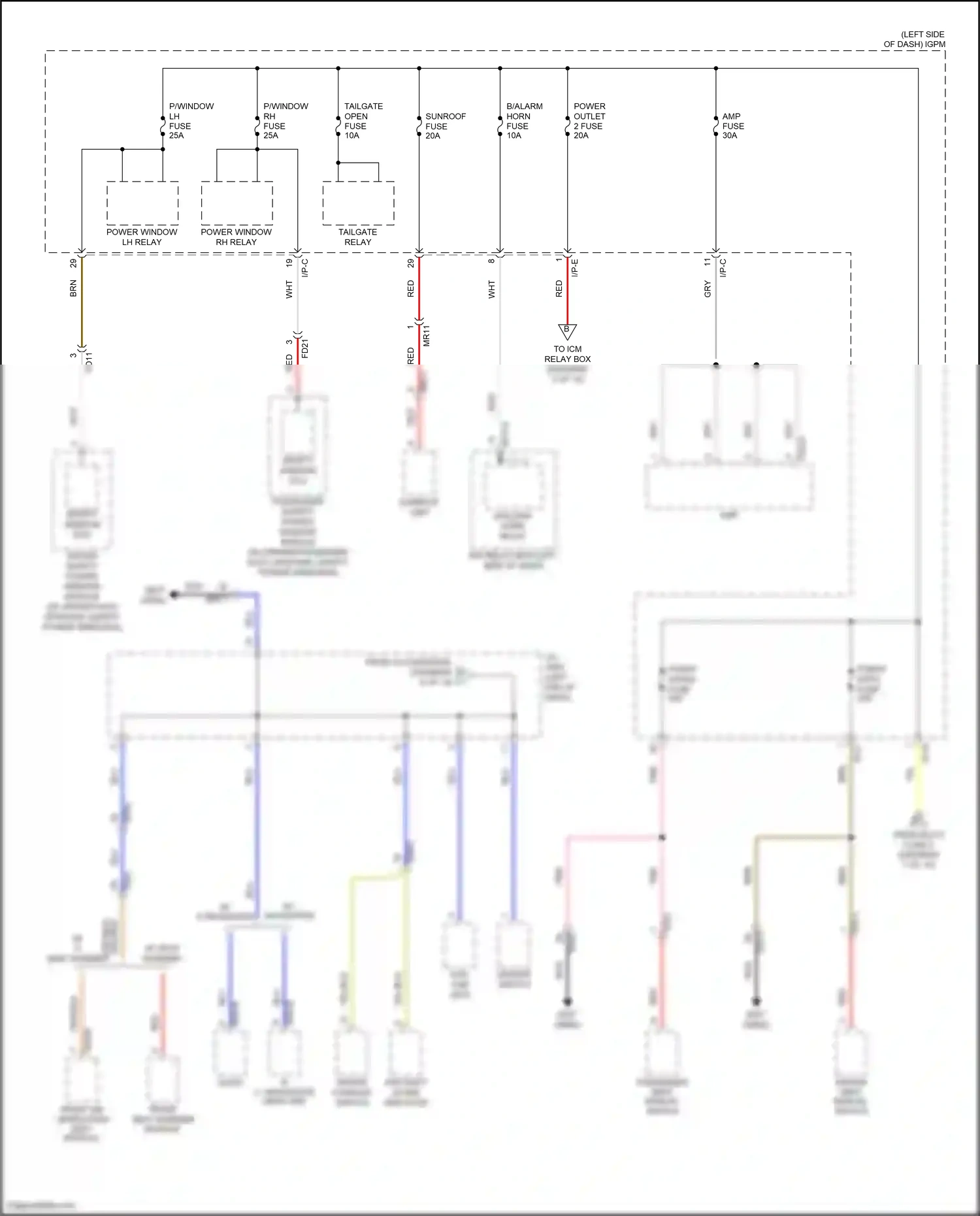 Wiring diagram hazard switch for Hyundai Kona I (2017-2021) (5 of 6)