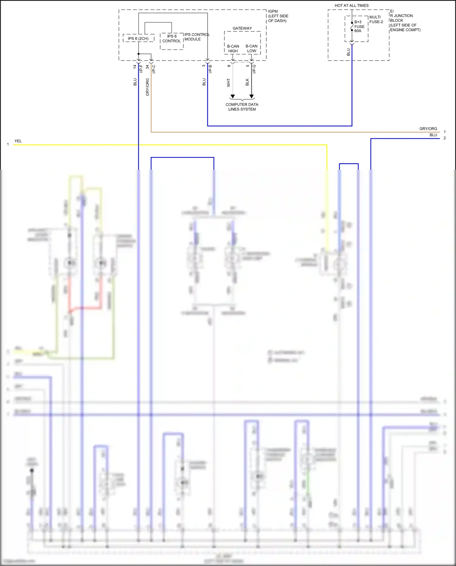 Hyundai Kona I (2017-2021) ips 6 control wiring diagram  (1 of 1)