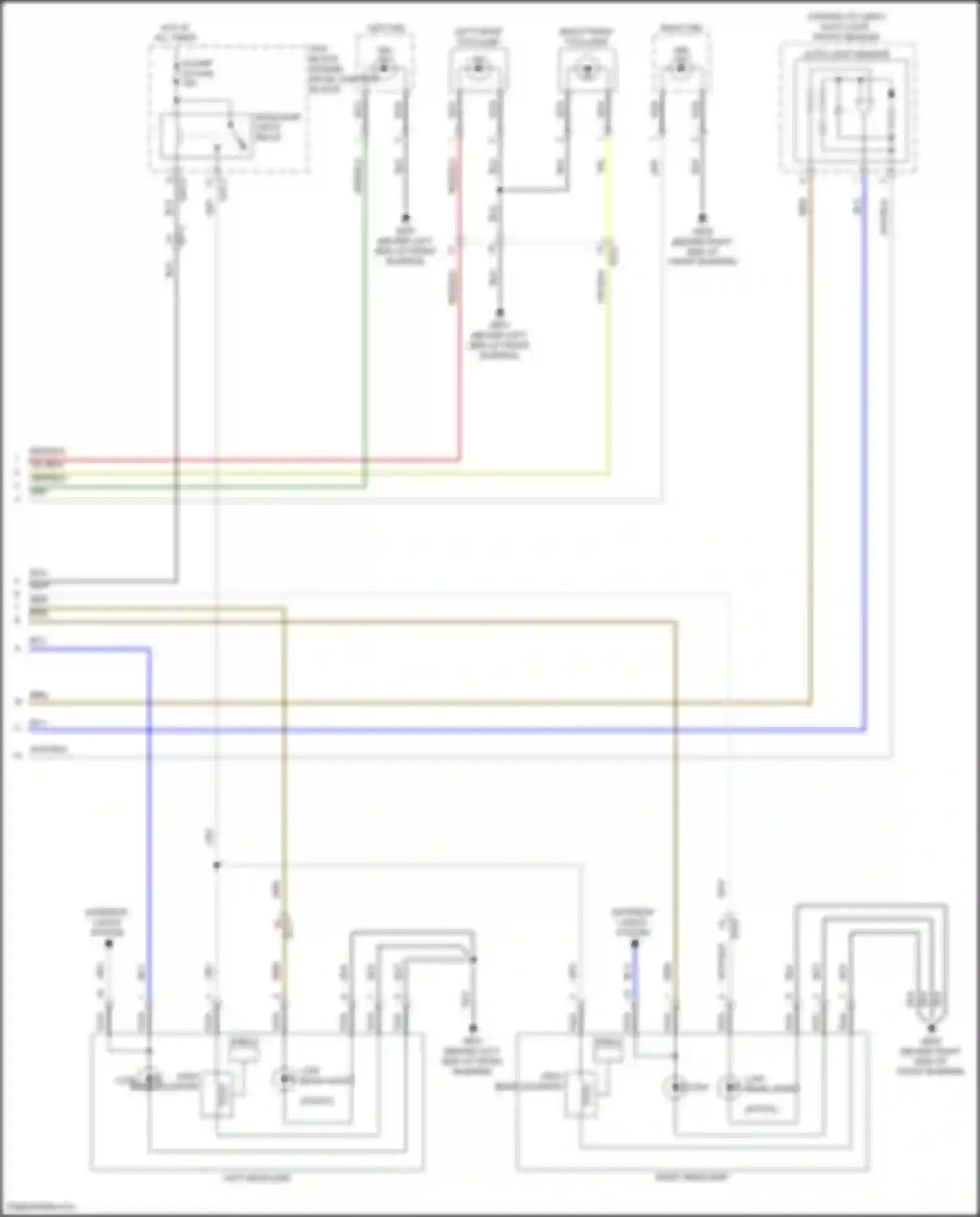 Wiring diagram left headlamp for Hyundai Kona I (2017-2021) (1 of 8)