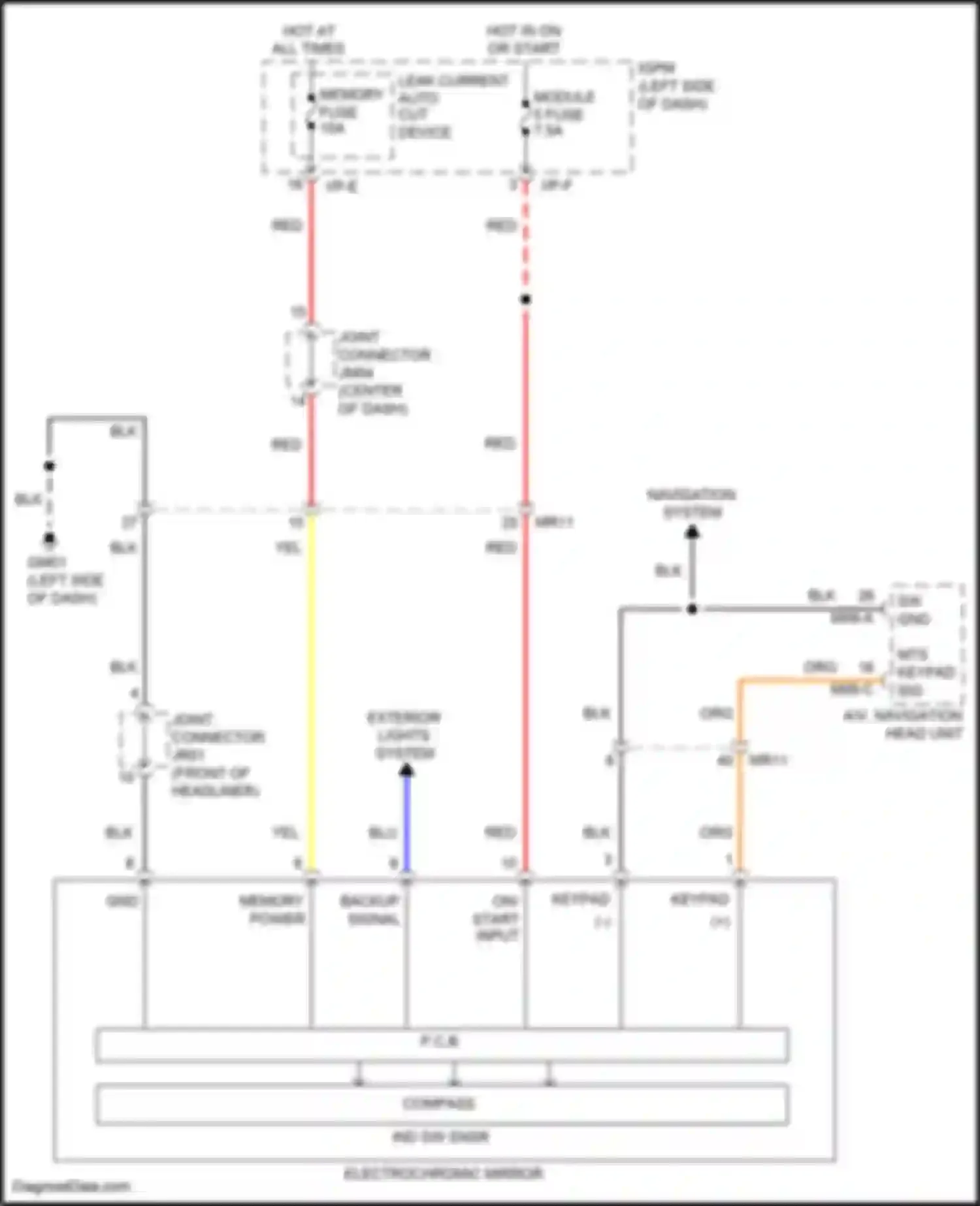 Wiring diagram memory fuse for Hyundai Kona I (2017-2021) (14 of 16)