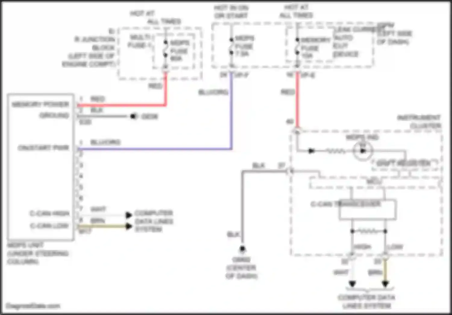 Wiring diagram memory power for Hyundai Kona I (2017-2021) (2 of 18)