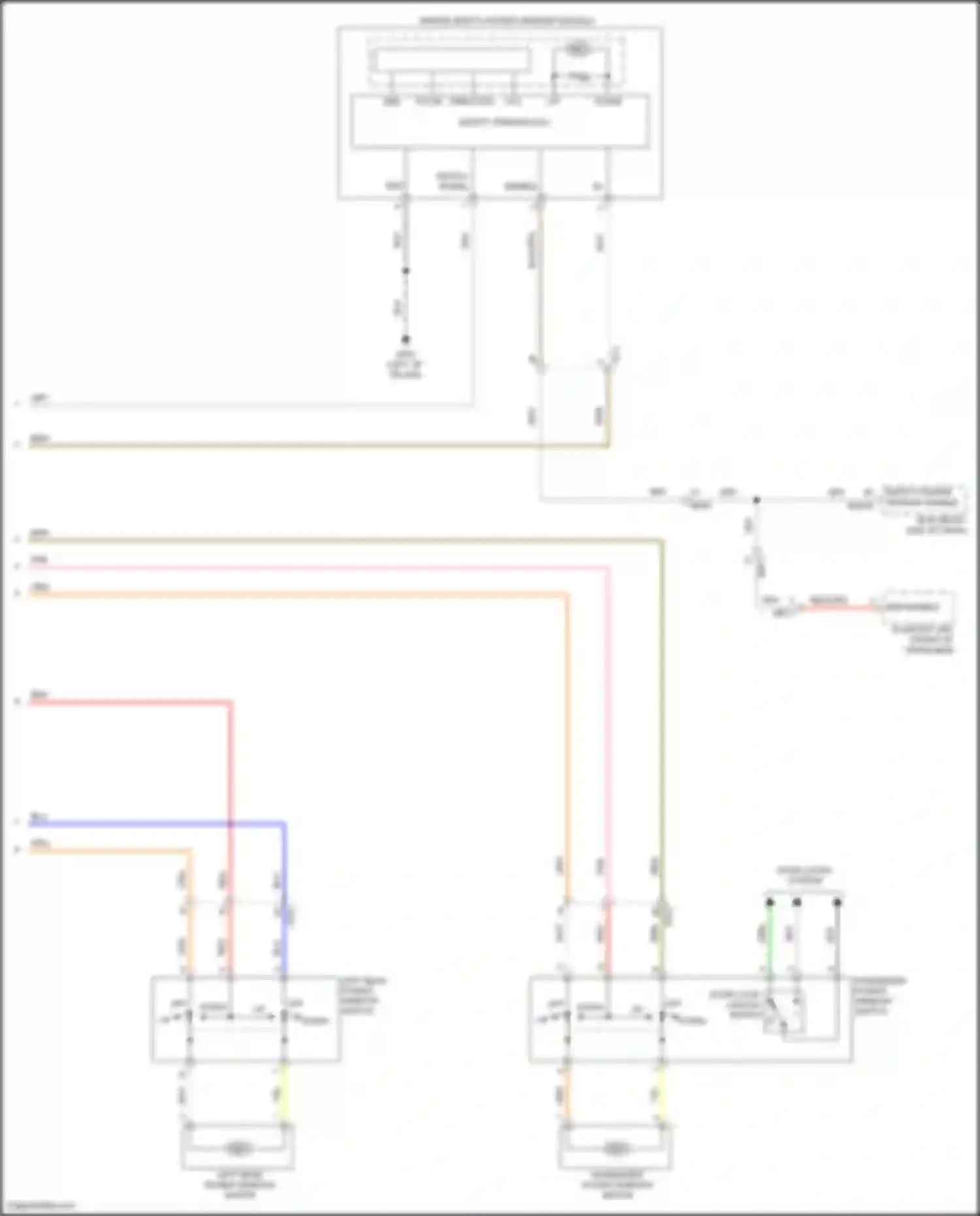 Wiring diagram passenger power window switch for Hyundai Kona I (2017-2021) (5 of 6)