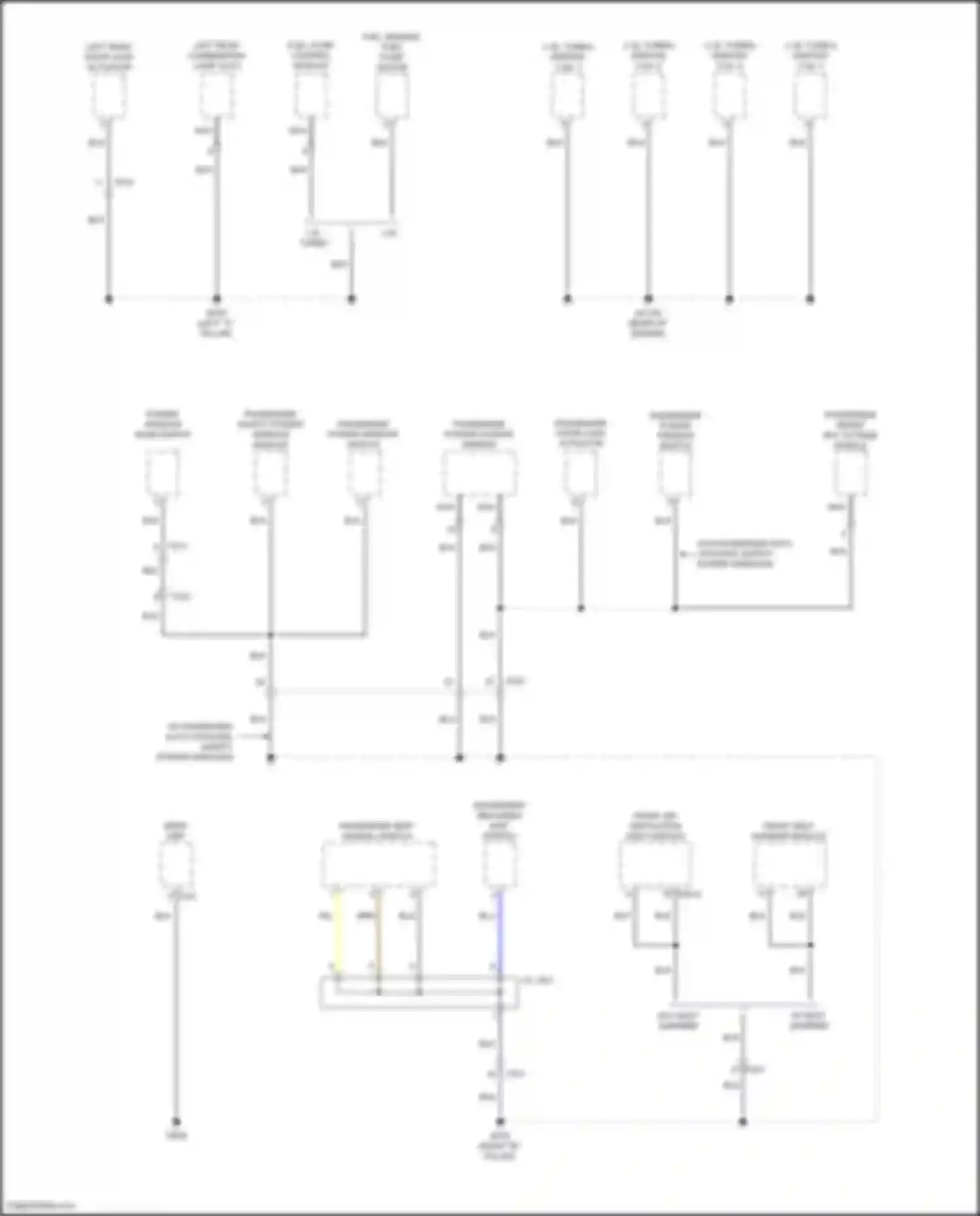 Wiring diagram passenger safety power window module for Hyundai Kona I (2017-2021) (1 of 3)