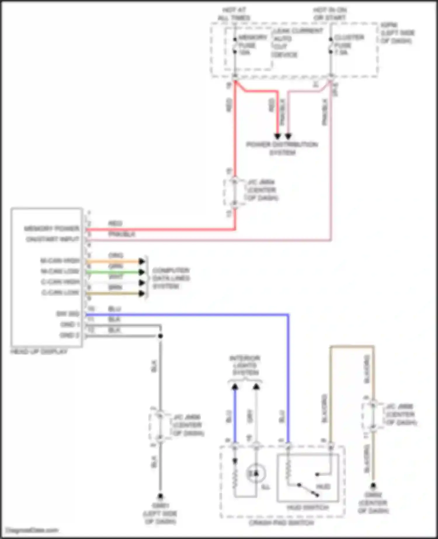 Wiring diagram power distribution system for Hyundai Kona I (2017-2021) (4 of 22)