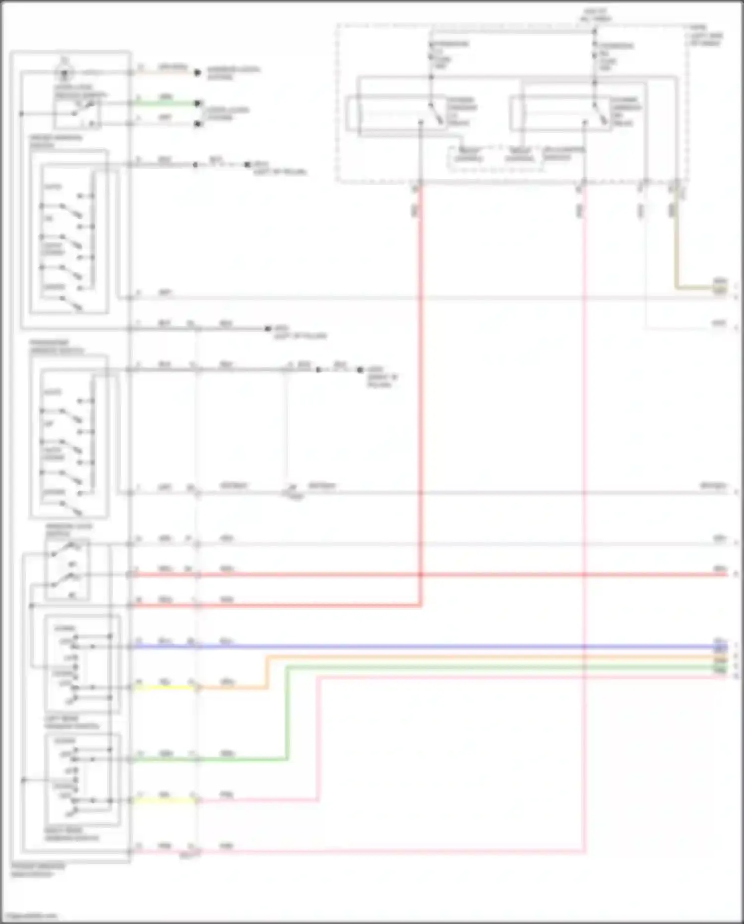 Wiring diagram power window main switch for Hyundai Kona I (2017-2021) (9 of 9)