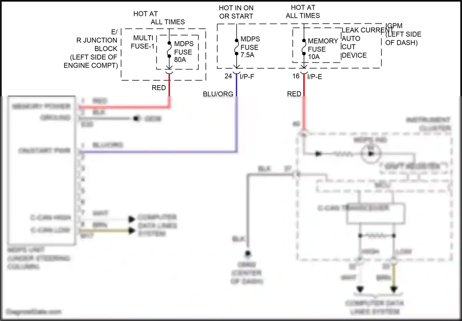 Wiring diagram shift register for Hyundai Kona I (2017-2021) (13 of 19)