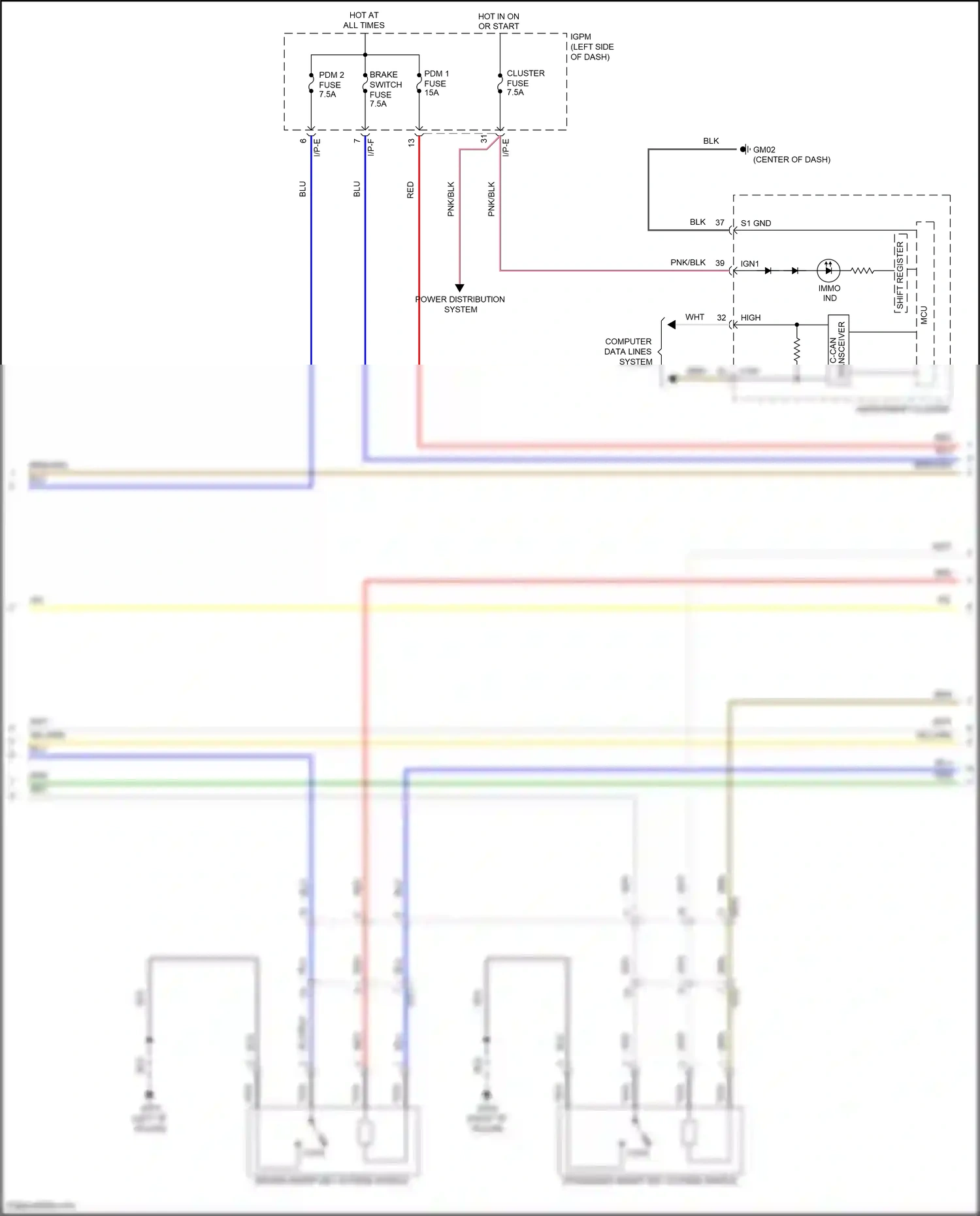Wiring diagram shift register for Hyundai Kona I (2017-2021) (9 of 19)
