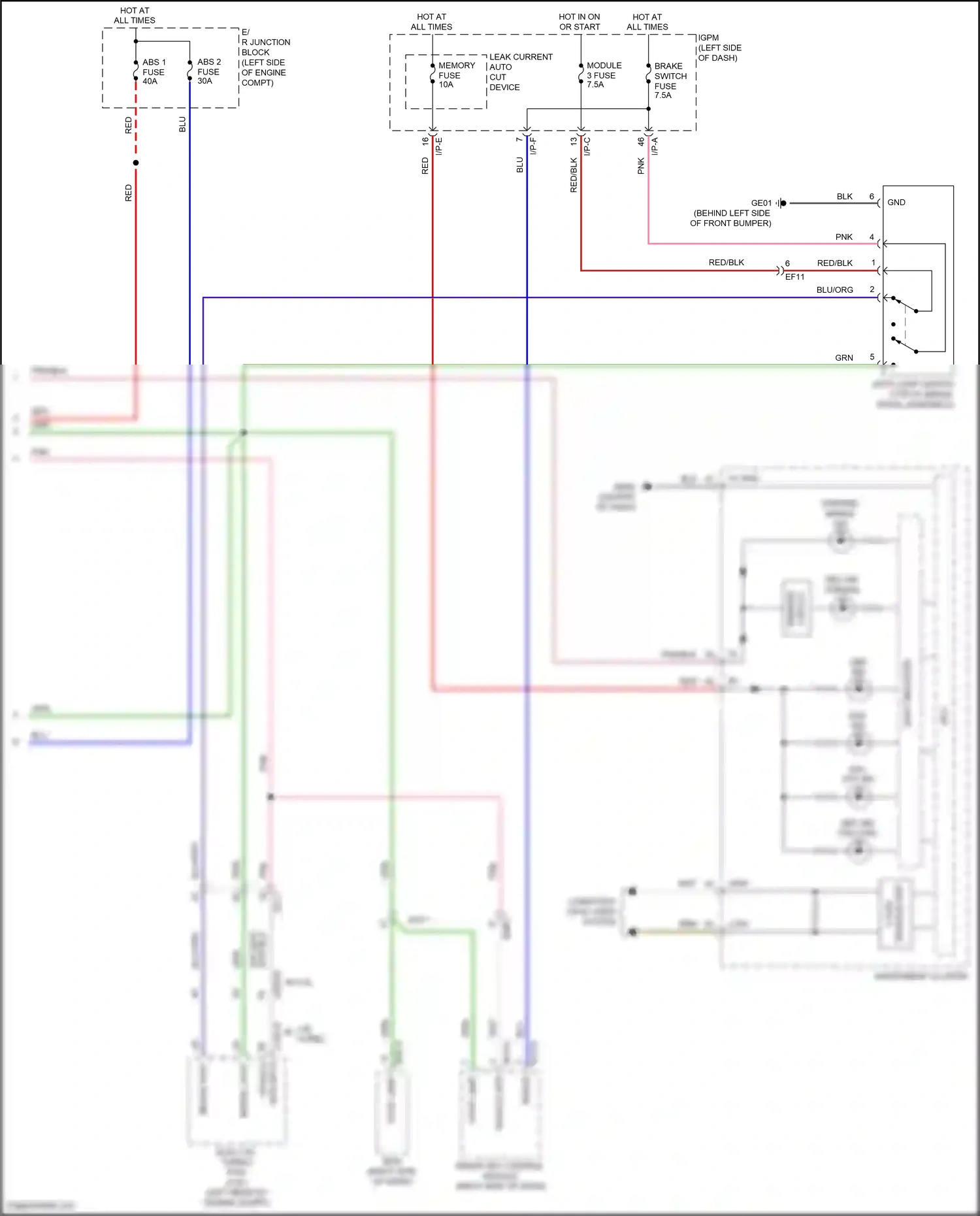Wiring diagram shift register for Hyundai Kona I (2017-2021) (1 of 19)