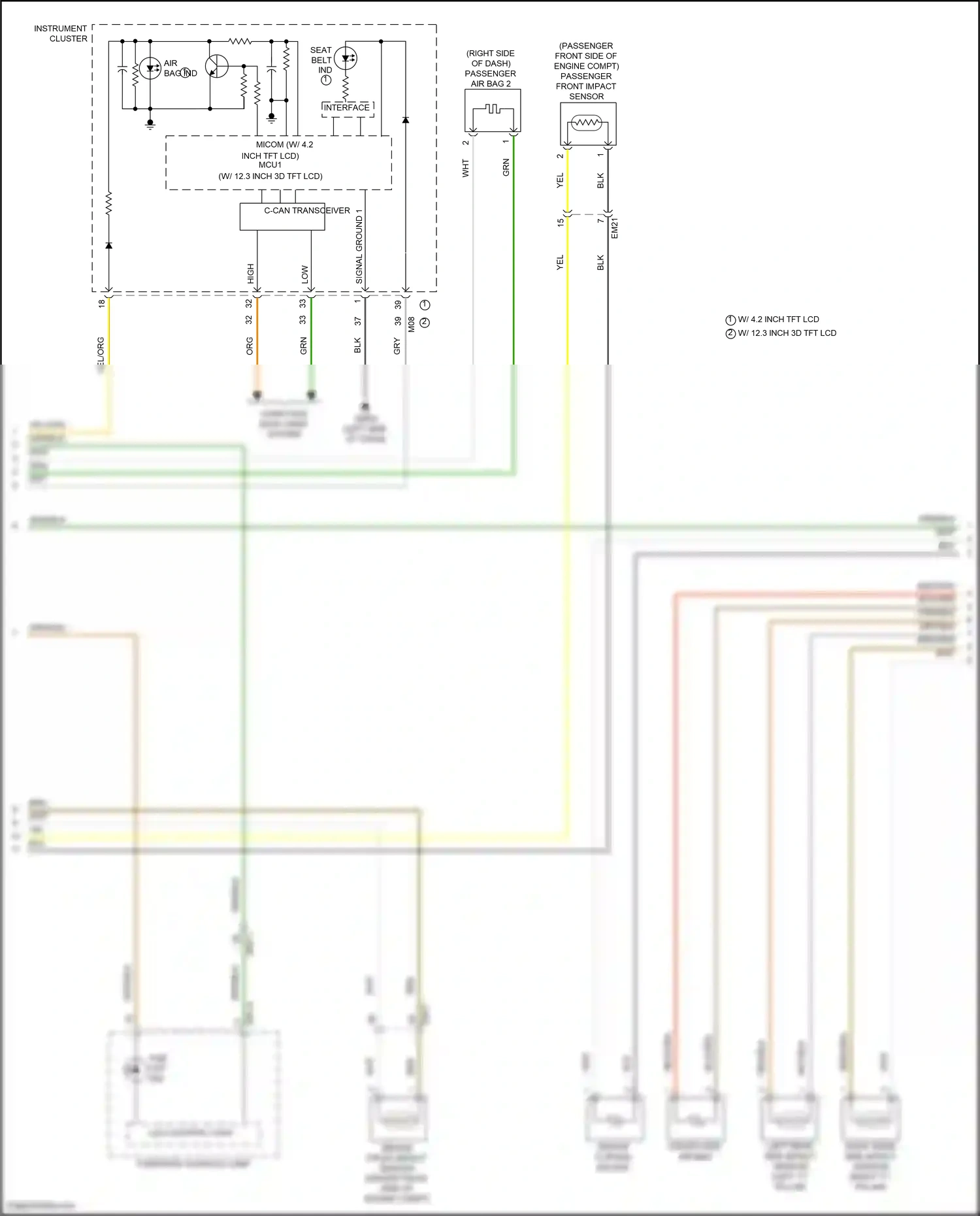 Wiring diagram driver front impact sensor for Hyundai Palisade I facelift (2022-2024) (1 of 1)
