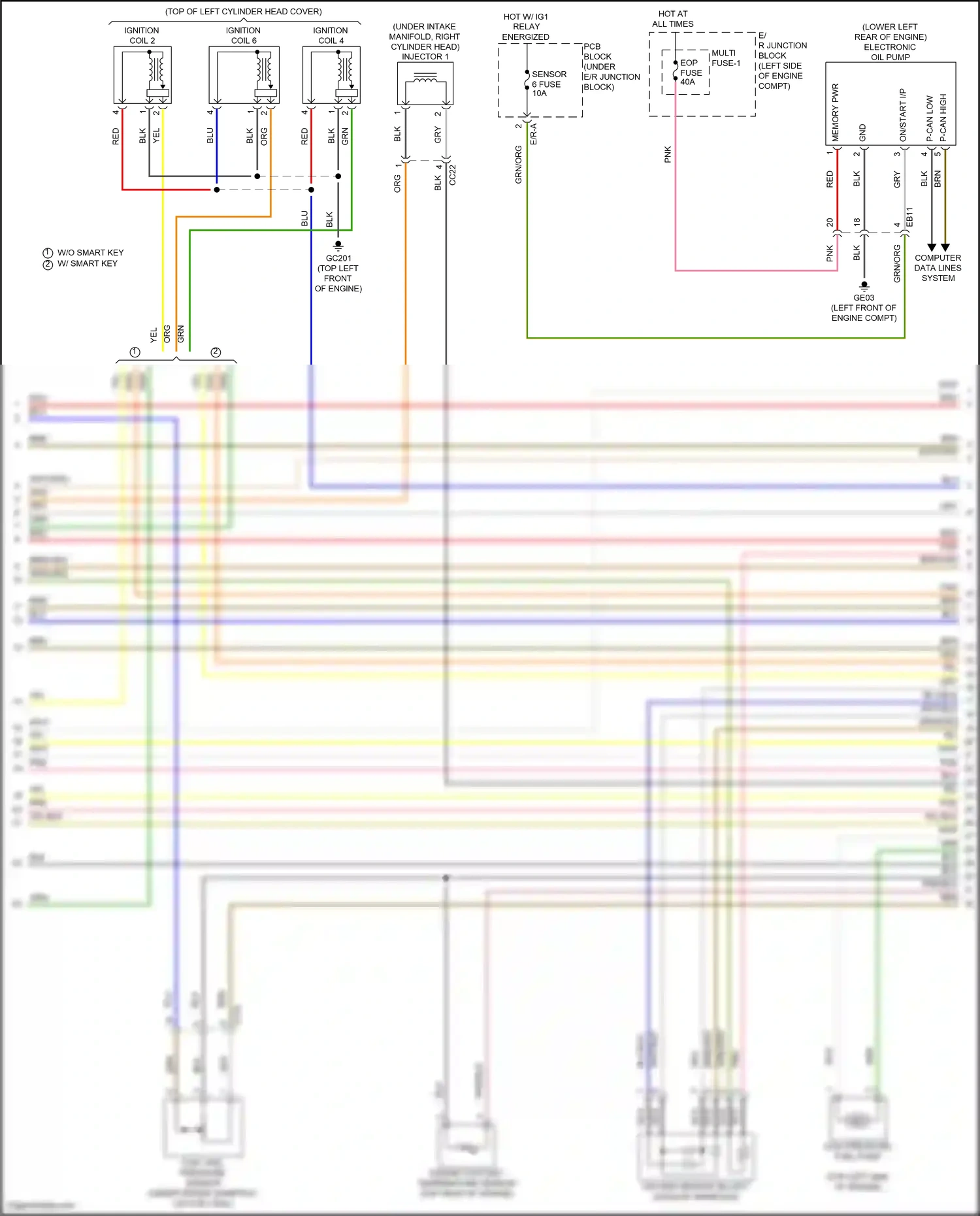 Wiring diagram engine coolant temperature sensor for Hyundai Palisade I facelift (2022-2024) (4 of 4)