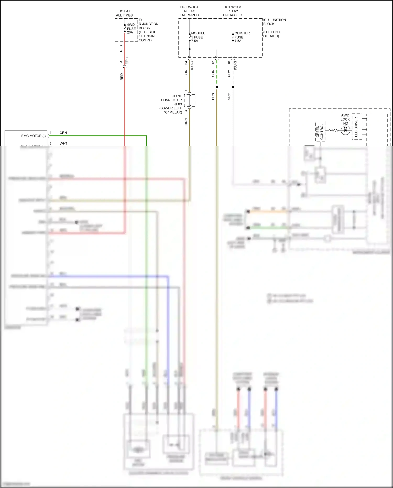 Wiring diagram front console switch for Hyundai Palisade I facelift (2022-2024) (10 of 20)