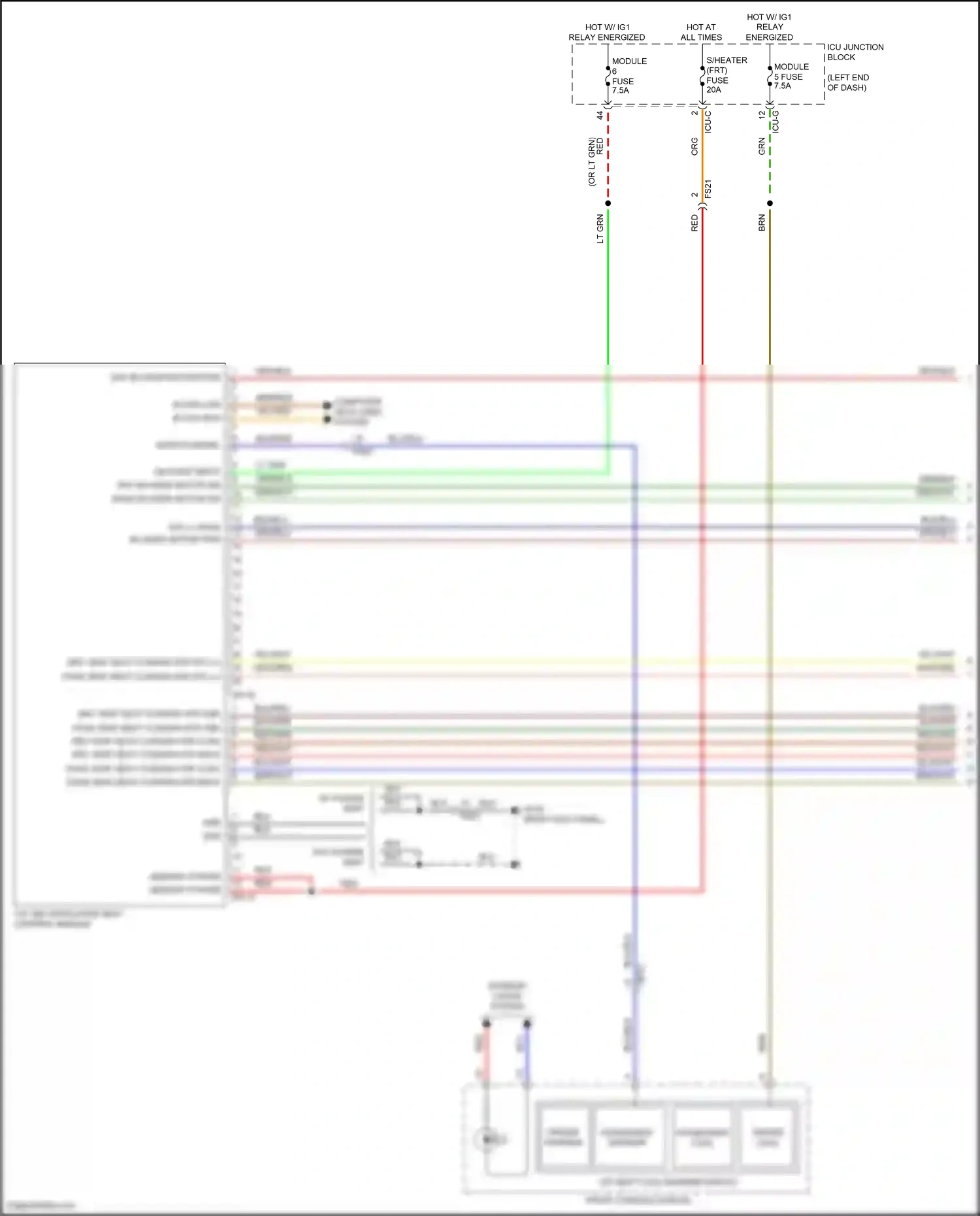 Wiring diagram front console switch for Hyundai Palisade I facelift (2022-2024) (4 of 20)
