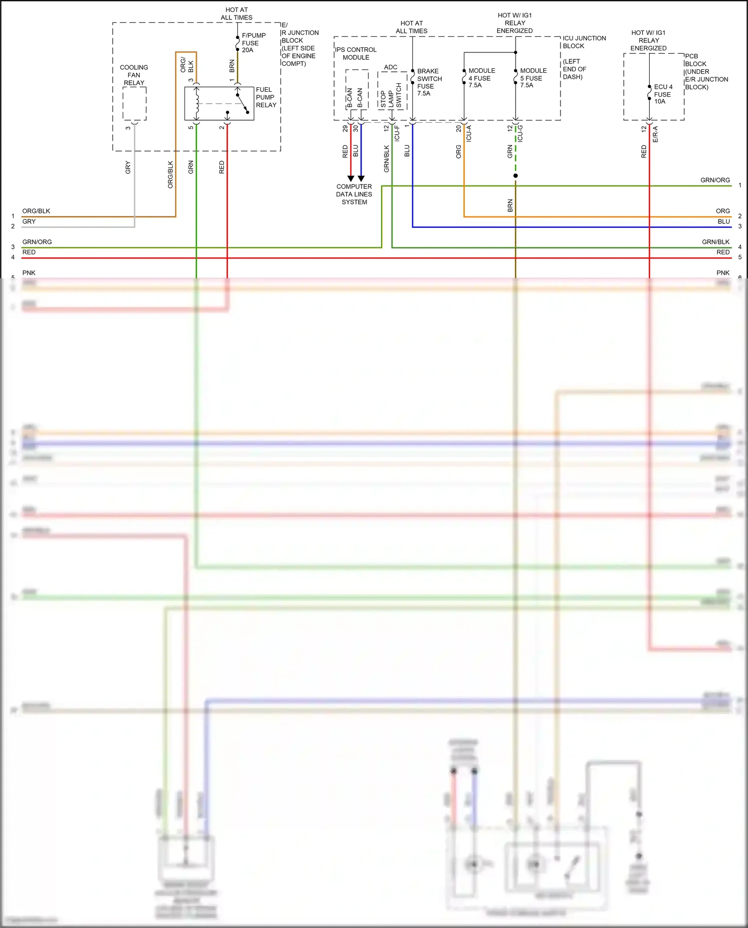 Wiring diagram front console switch for Hyundai Palisade I facelift (2022-2024) (20 of 20)
