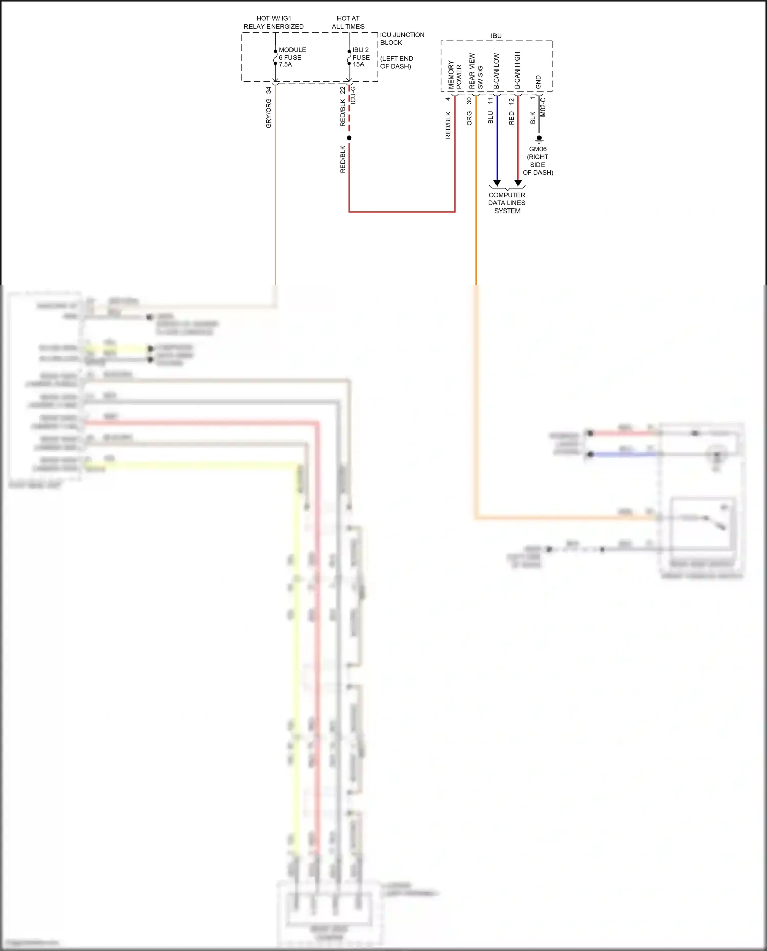 Wiring diagram front console switch for Hyundai Palisade I facelift (2022-2024) (9 of 20)