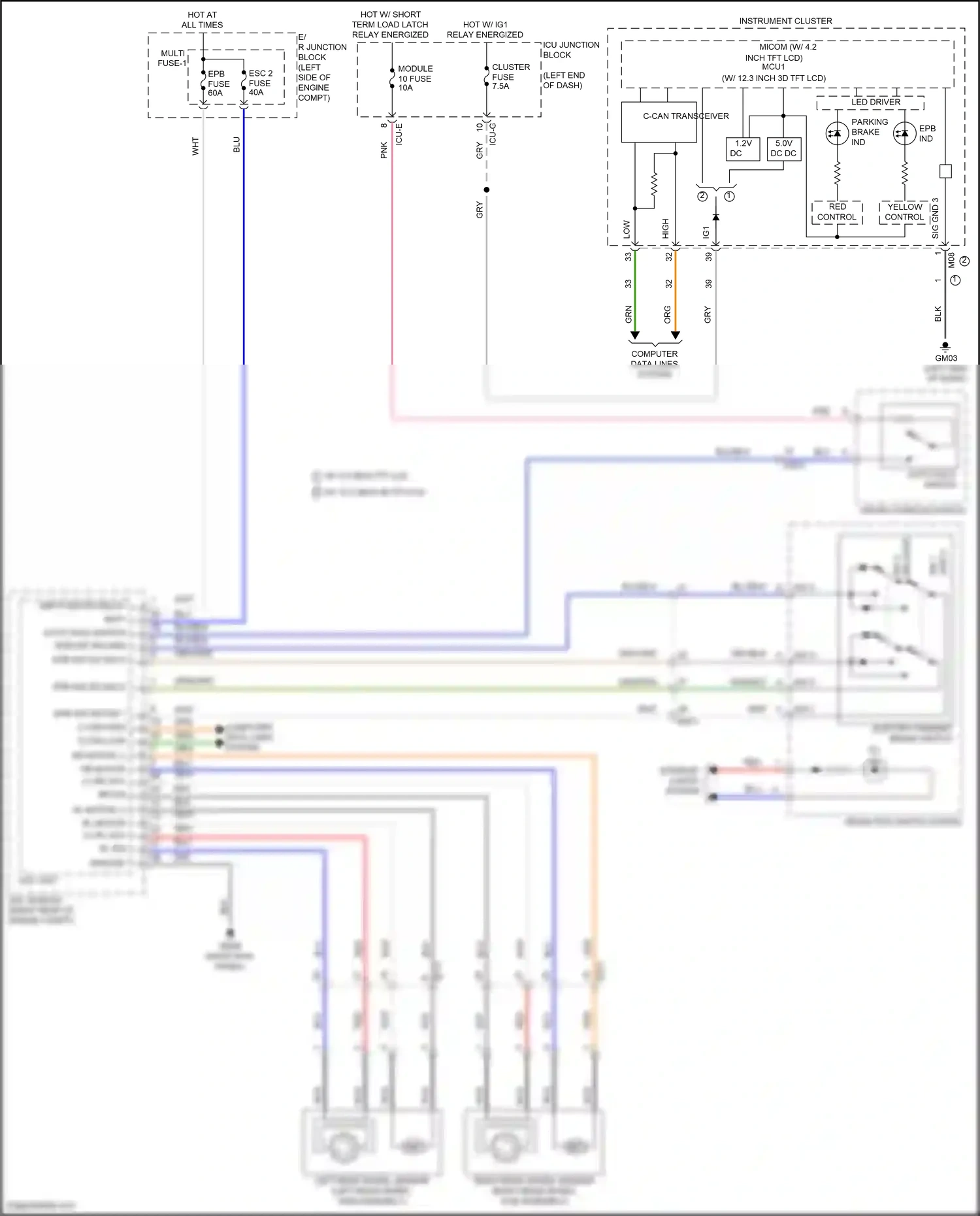 Wiring diagram front console switch for Hyundai Palisade I facelift (2022-2024) (11 of 20)