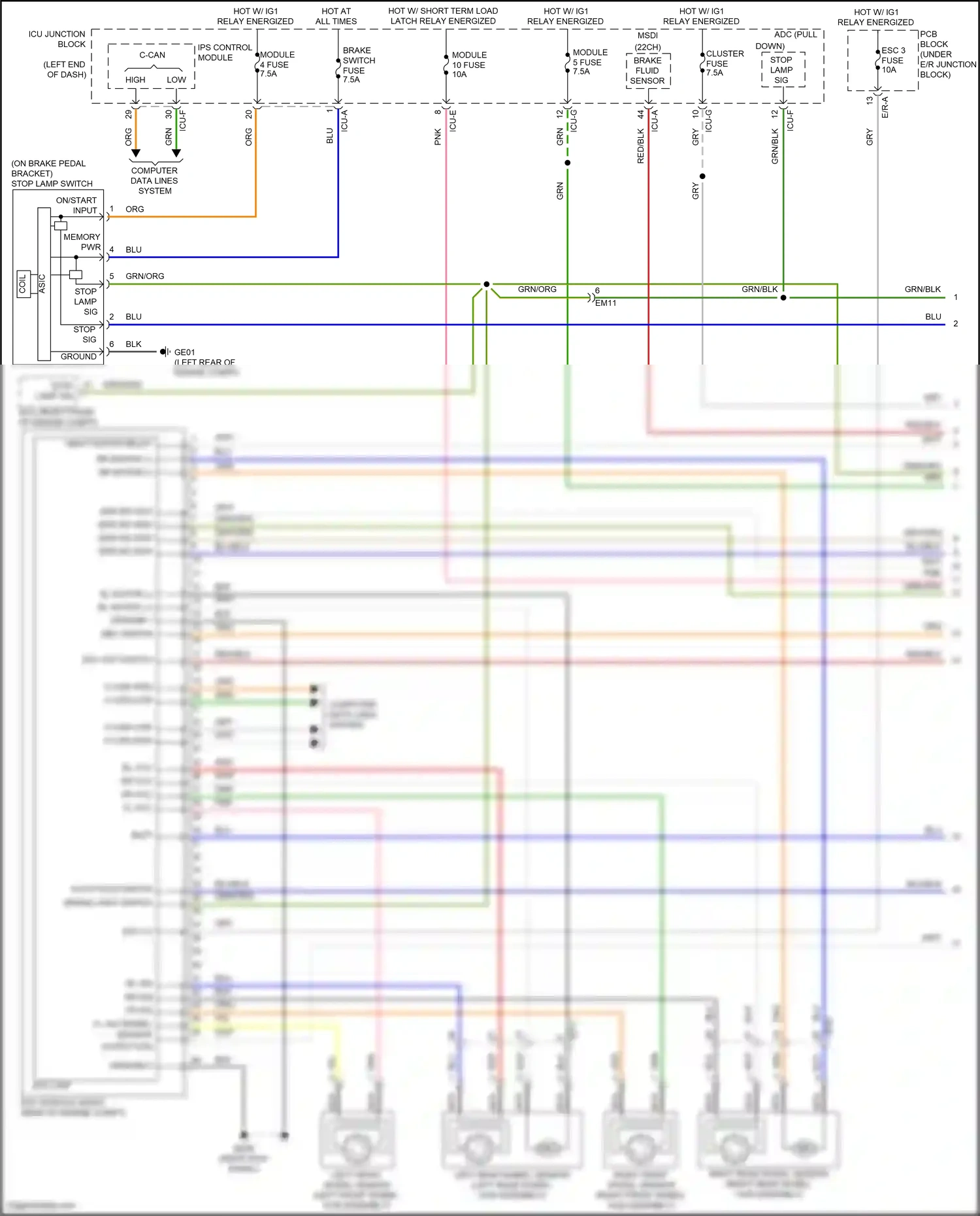Wiring diagram ips control module for Hyundai Palisade I facelift (2022-2024) (1 of 39)