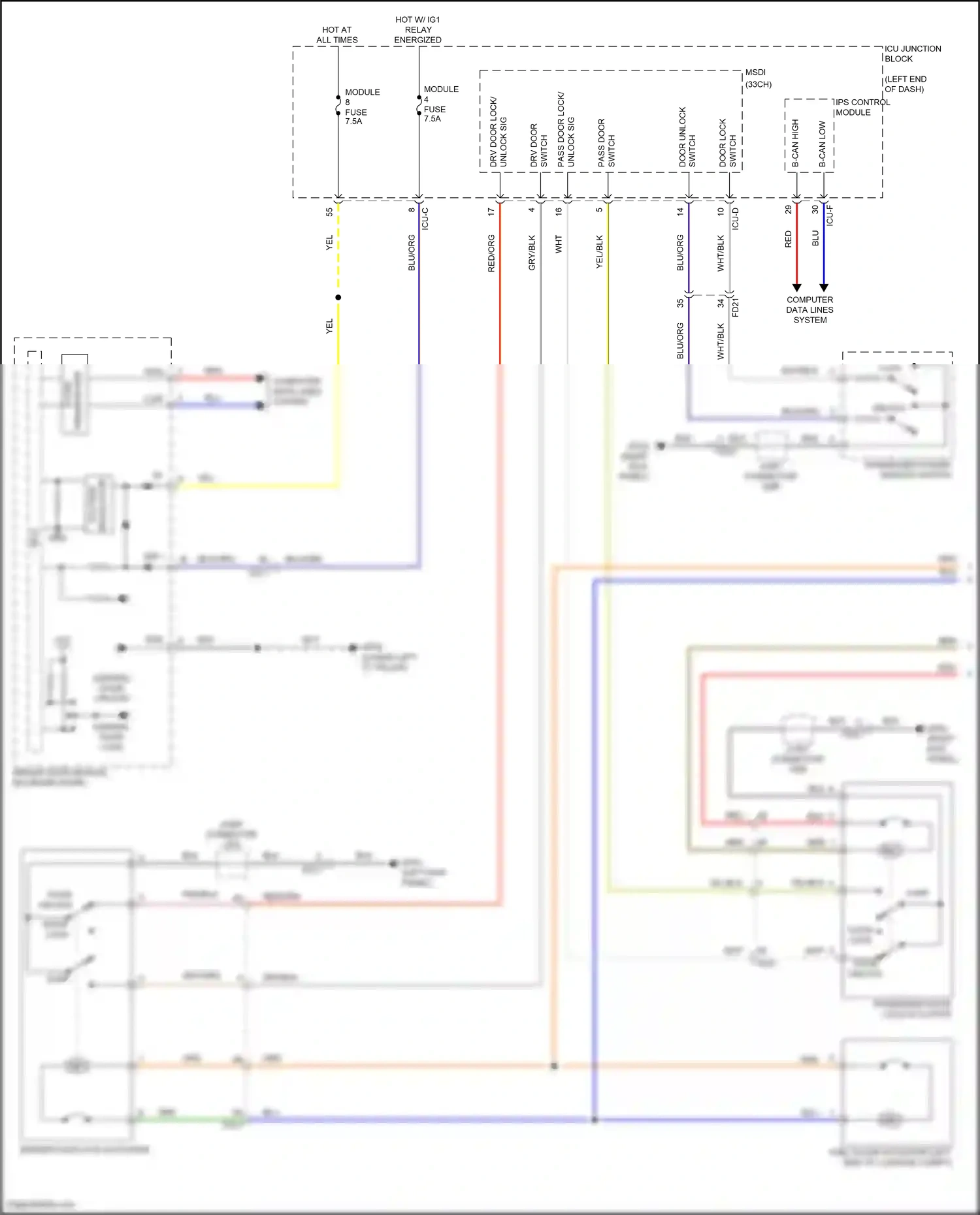 Wiring diagram ips control module for Hyundai Palisade I facelift (2022-2024) (4 of 39)
