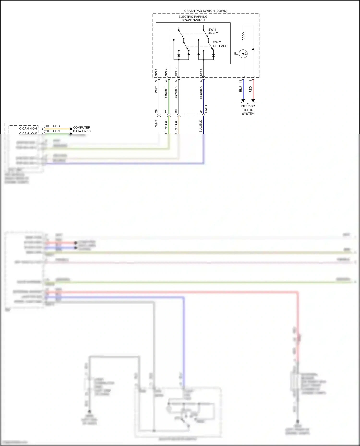Wiring diagram multi- function switch for Hyundai Palisade I facelift (2022-2024) (2 of 9)