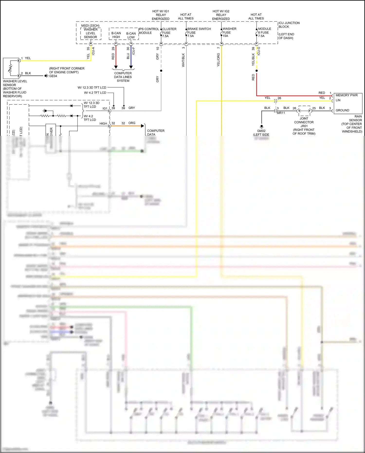 Wiring diagram multi- function switch for Hyundai Palisade I facelift (2022-2024) (4 of 9)