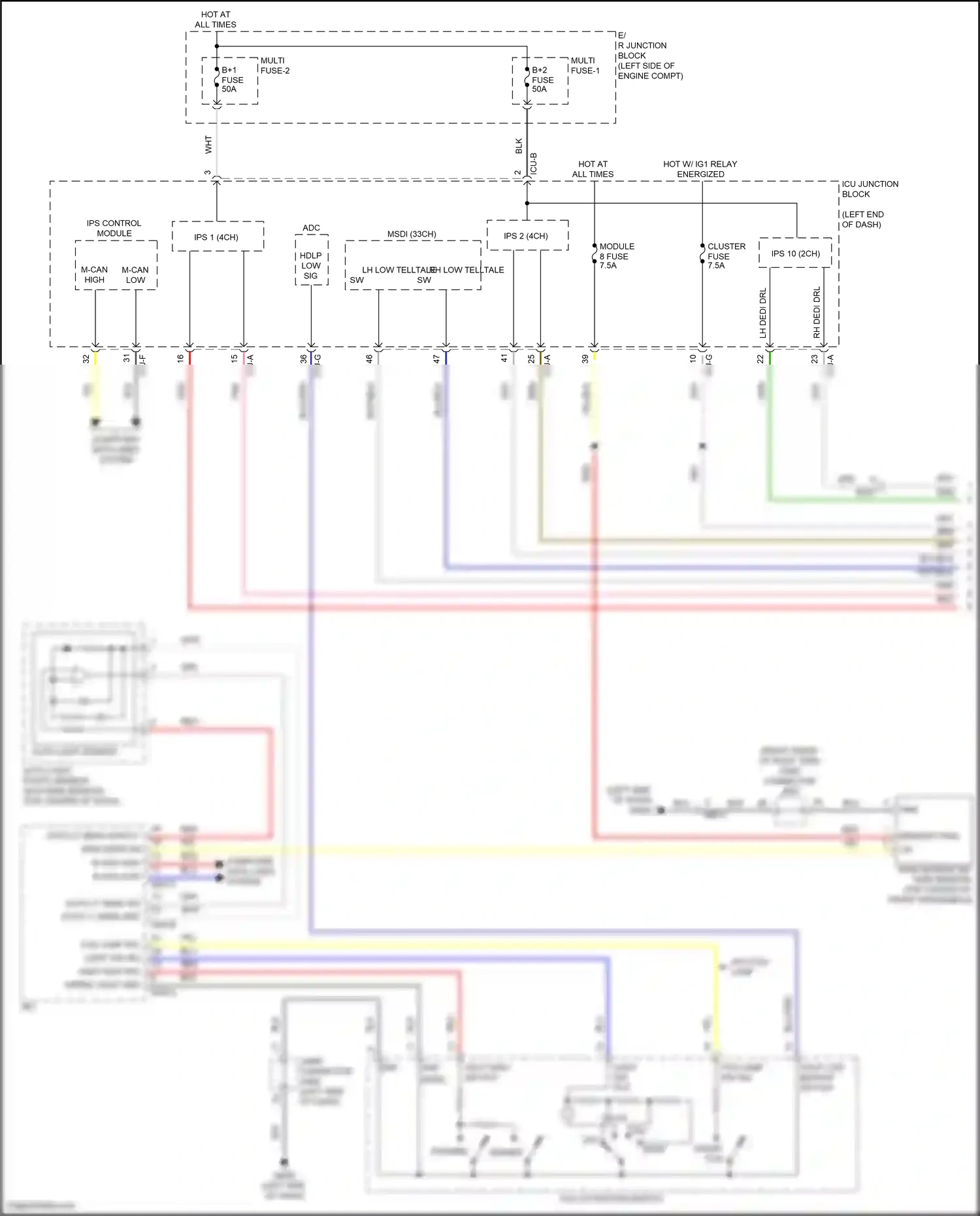 Wiring diagram multi- function switch for Hyundai Palisade I facelift (2022-2024) (1 of 9)
