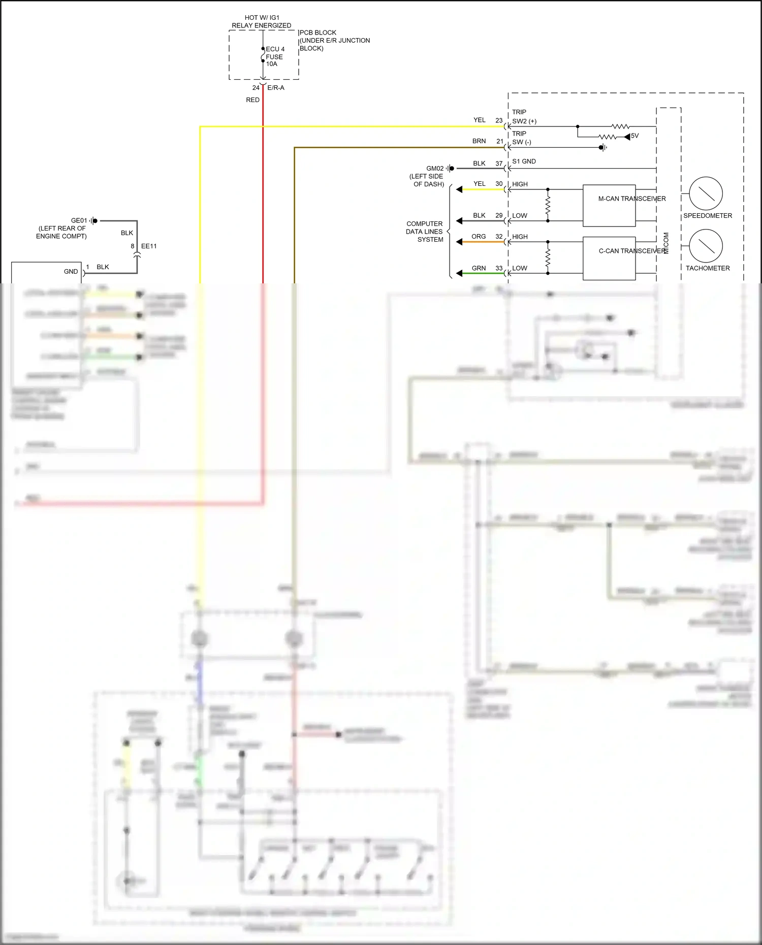 Wiring diagram on/start input for Hyundai Palisade I facelift (2022-2024) (23 of 40)