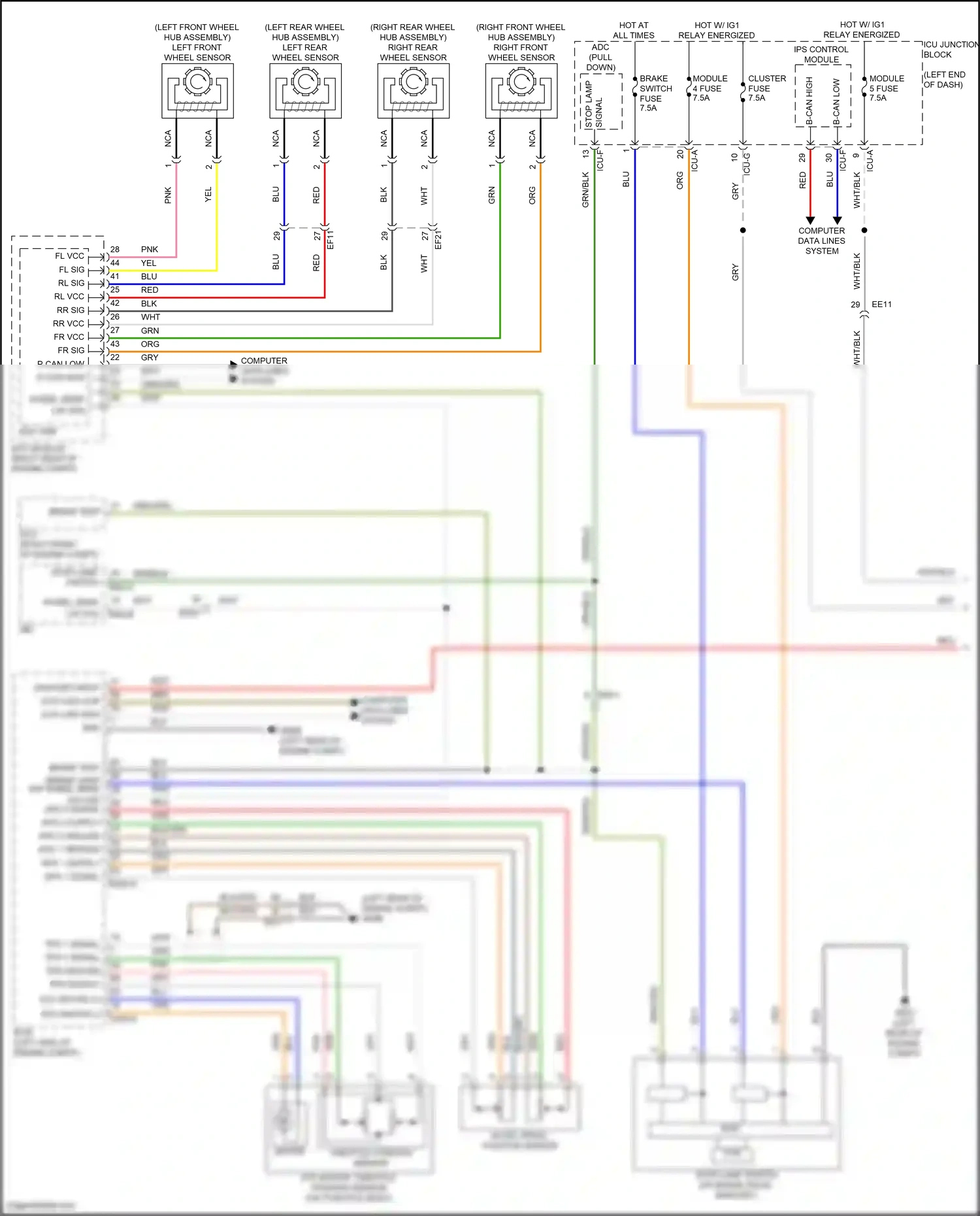 Wiring diagram on/start input for Hyundai Palisade I facelift (2022-2024) (32 of 40)