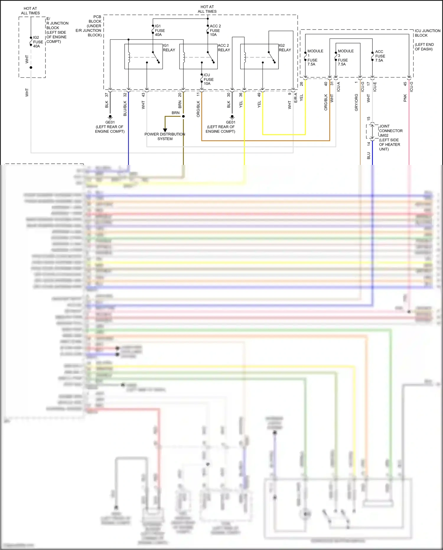 Wiring diagram on/start input for Hyundai Palisade I facelift (2022-2024) (16 of 40)
