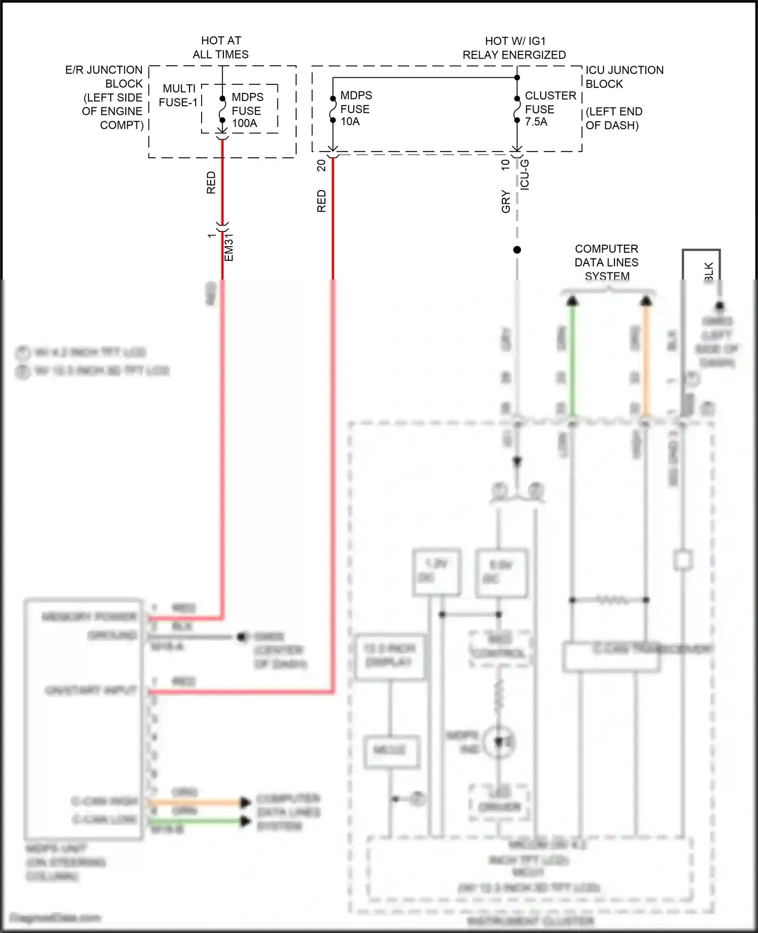 Wiring diagram on/start input for Hyundai Palisade I facelift (2022-2024) (26 of 40)