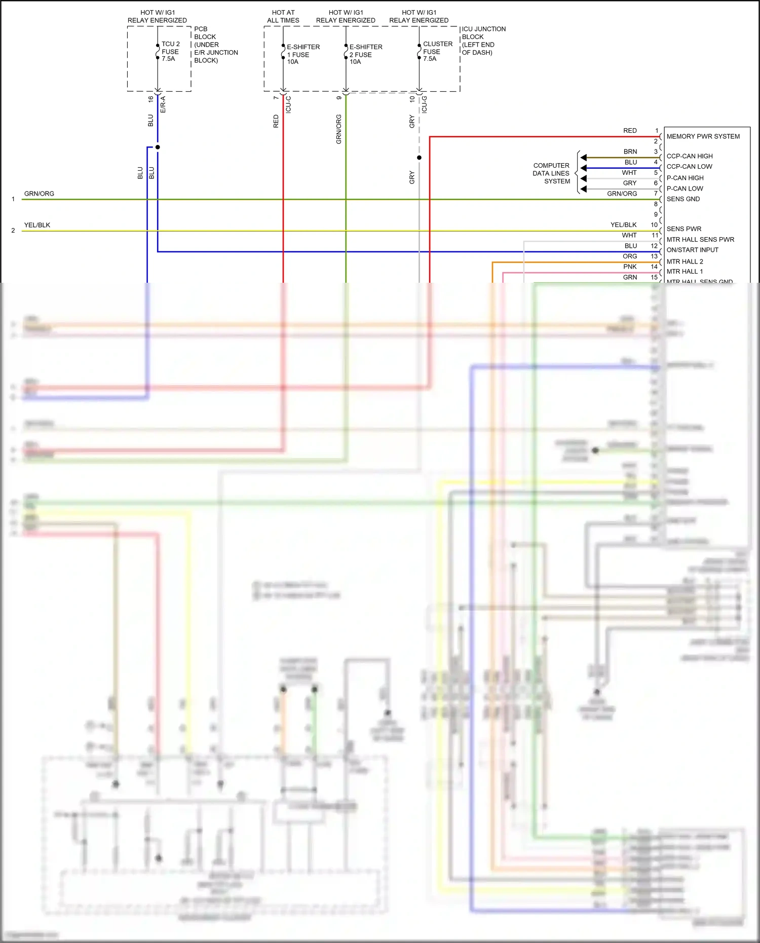 Wiring diagram on/start input for Hyundai Palisade I facelift (2022-2024) (3 of 40)